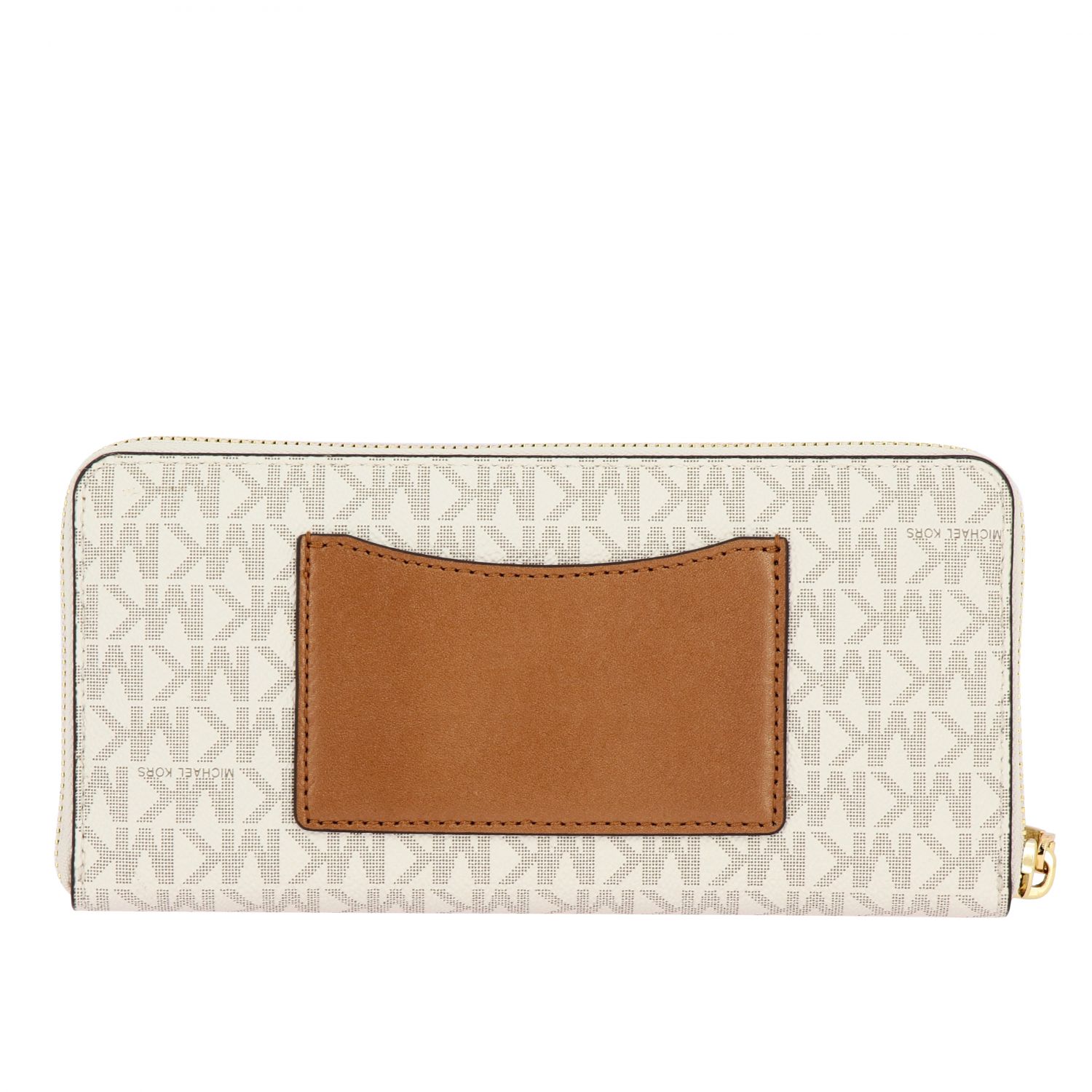 grey and white michael kors wallet