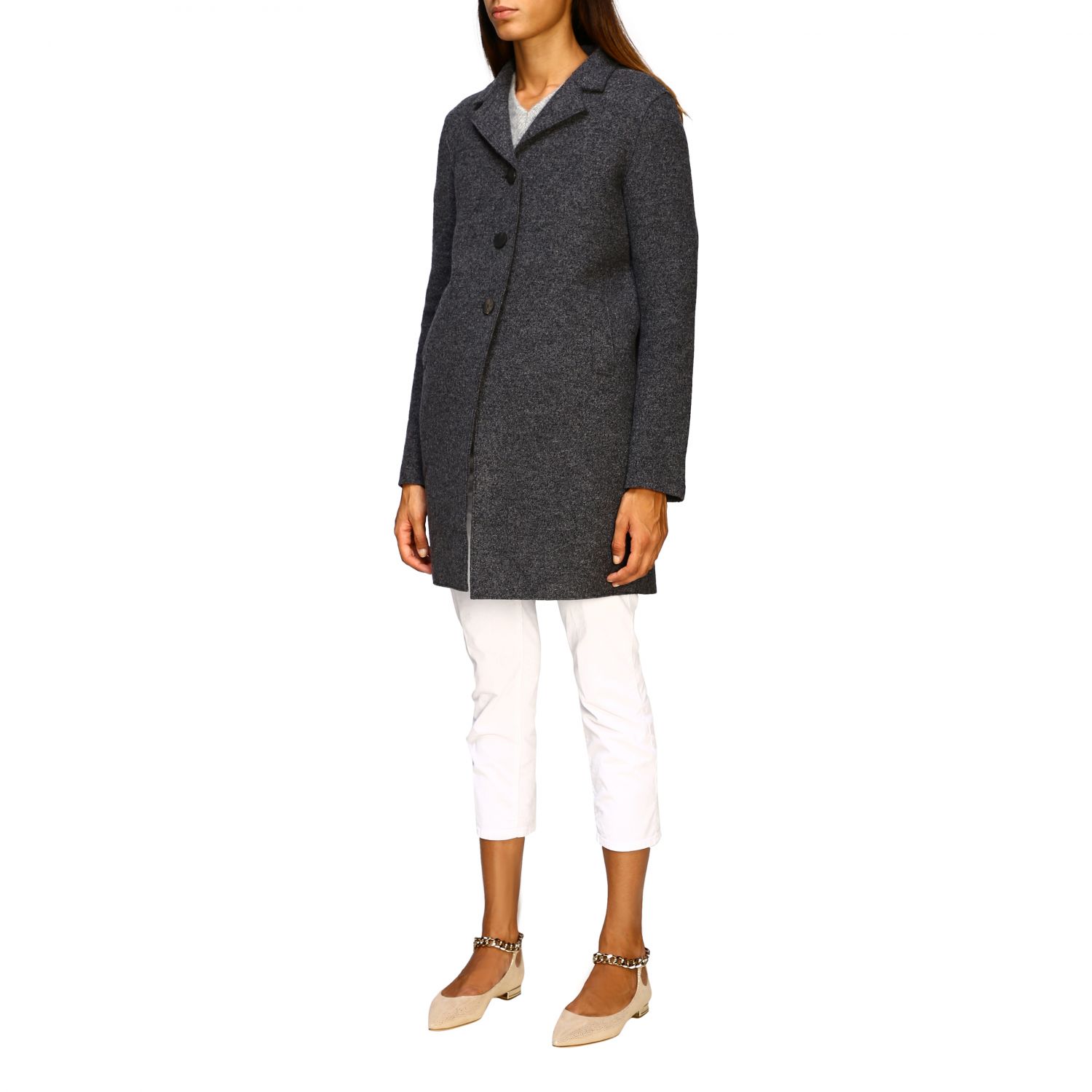 Harris Wharf London Outlet: coat for women - Grey | Harris Wharf London ...