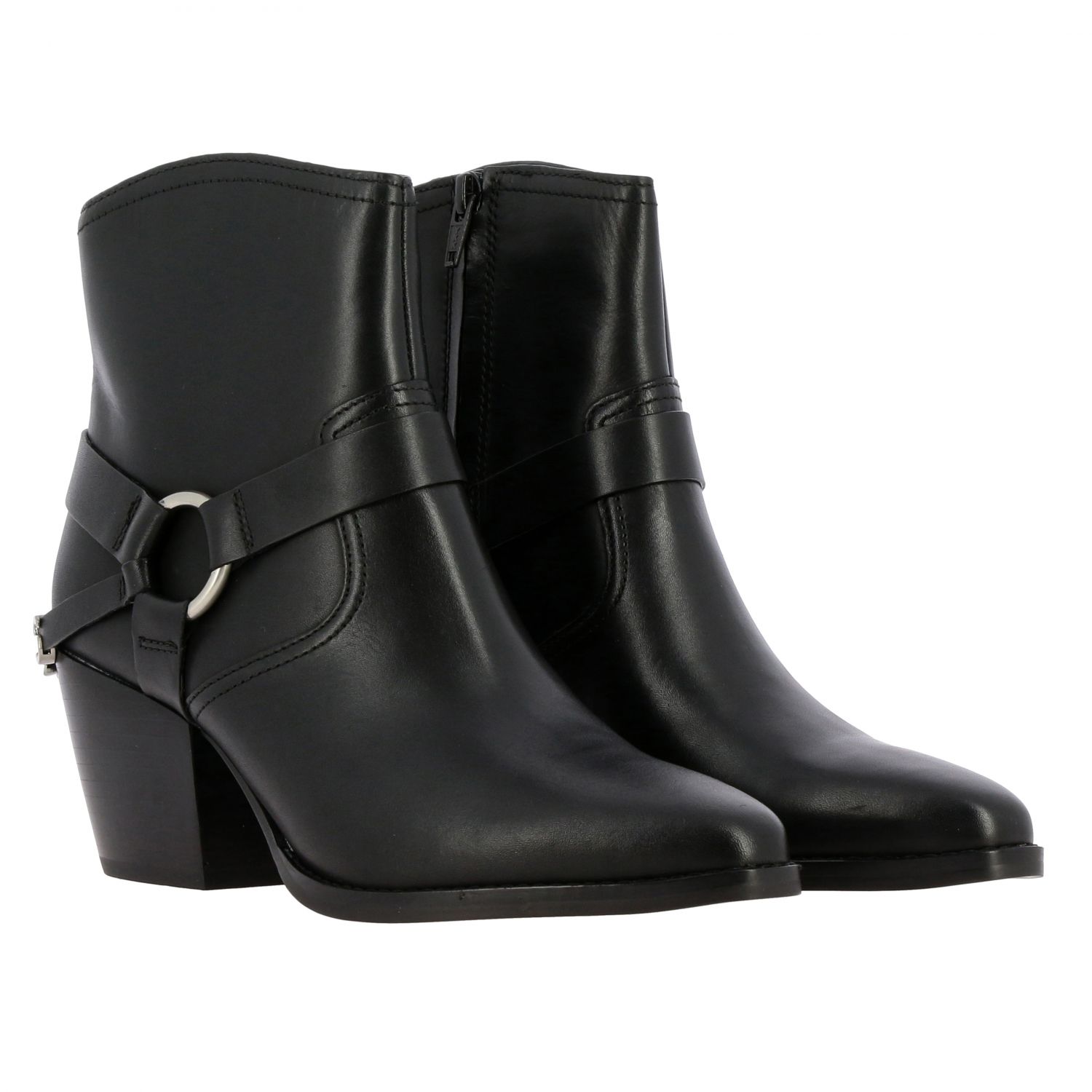 Outlet de Michael Kors Botas Michael con logo grande de metal, Negro