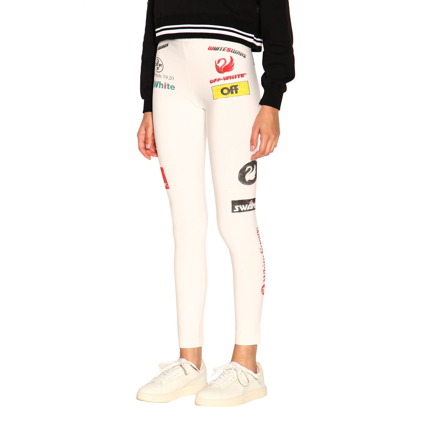 Off-White Outlet: Pantalone donna Off White - Bianco | Pantalone Off-White  OWCD009E19E02082 GIGLIO.COM