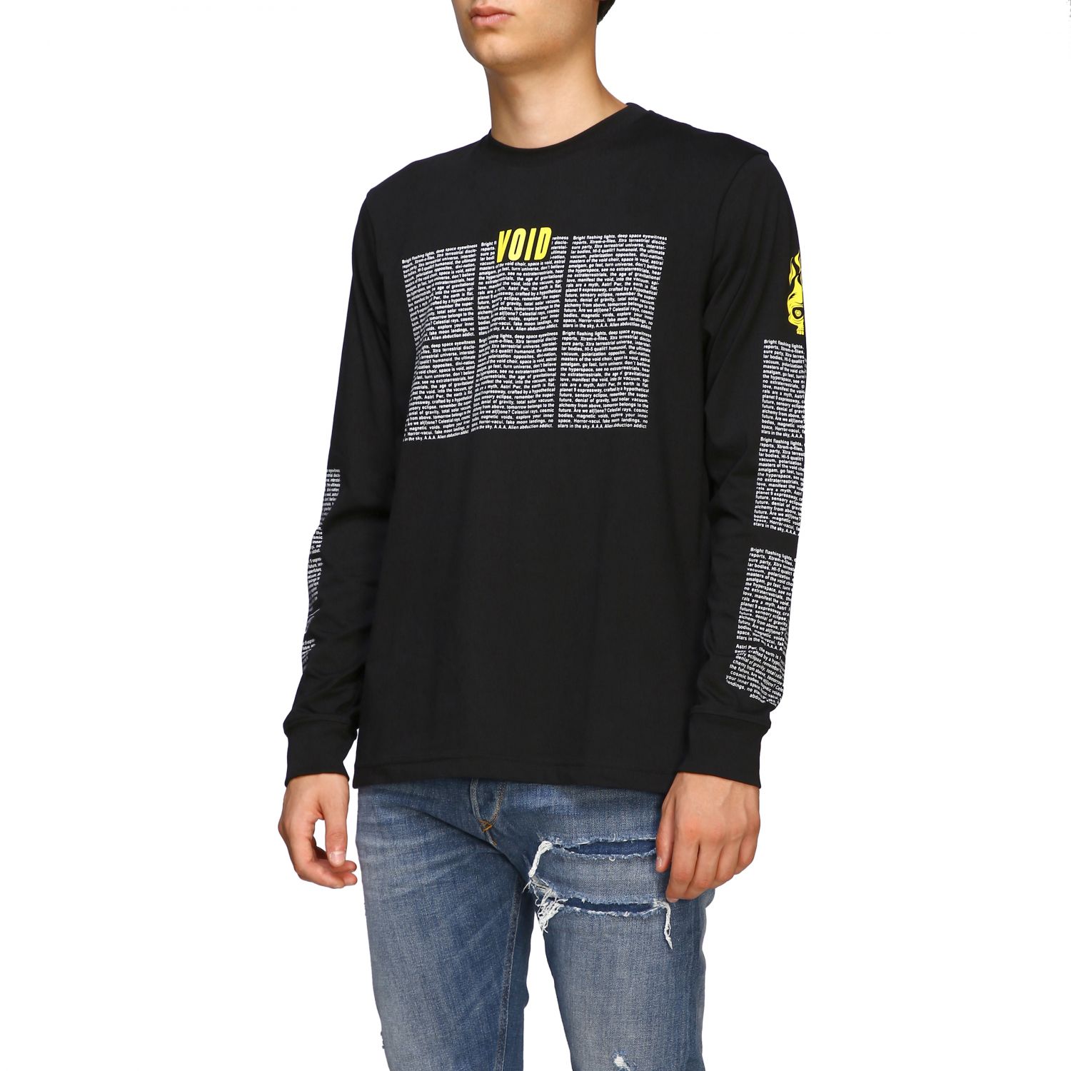 Diesel Outlet Longsleeved Tshirt with maxi logo print Black