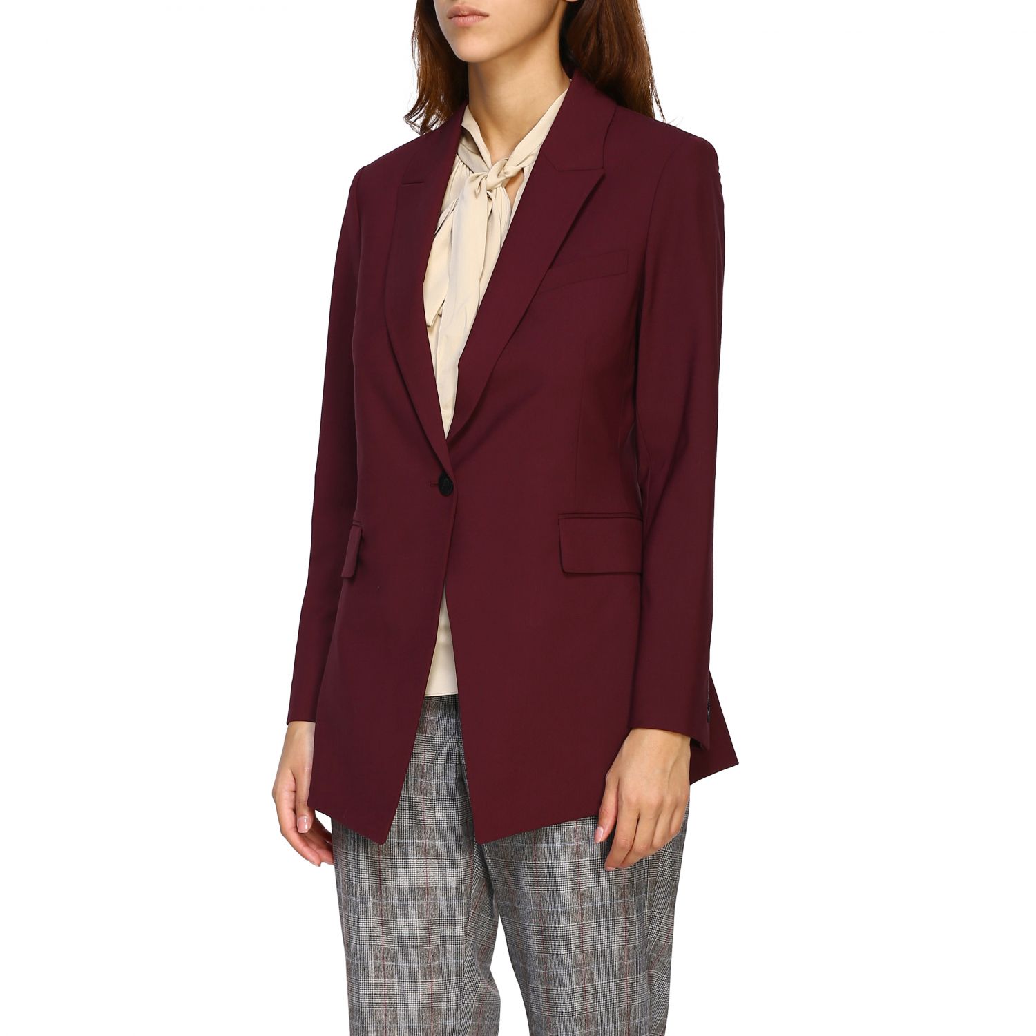 Theory Outlet: blazer for women - Burgundy | Theory blazer H0101113 ...