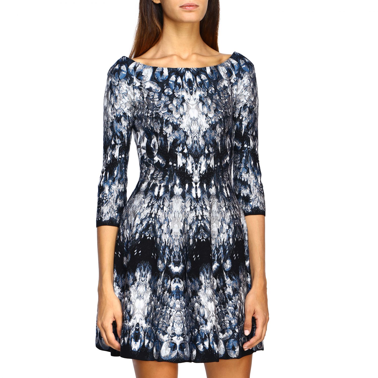 Alexander Mcqueen Outlet: Abito a fantasia - Blue | Abito Alexander Mcqueen  585244 Q1AG0 GIGLIO.COM