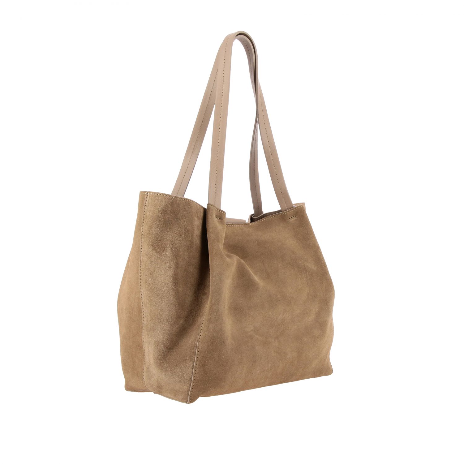 dove grey suede clutch bag