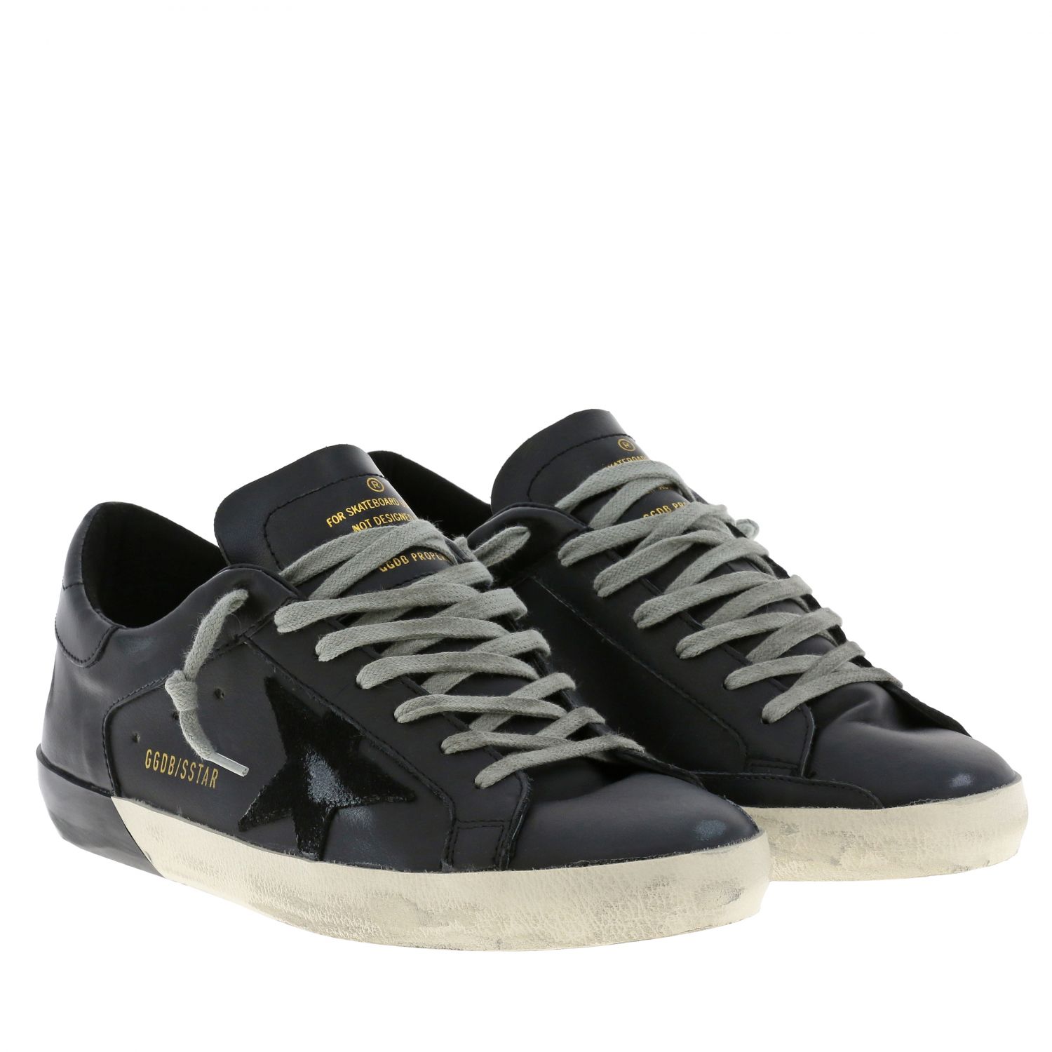 Golden Goose Outlet: Sneakers Superstar in camoscio e pelle - Nero |  Sneakers Golden Goose G35MS590 Q84 GIGLIO.COM