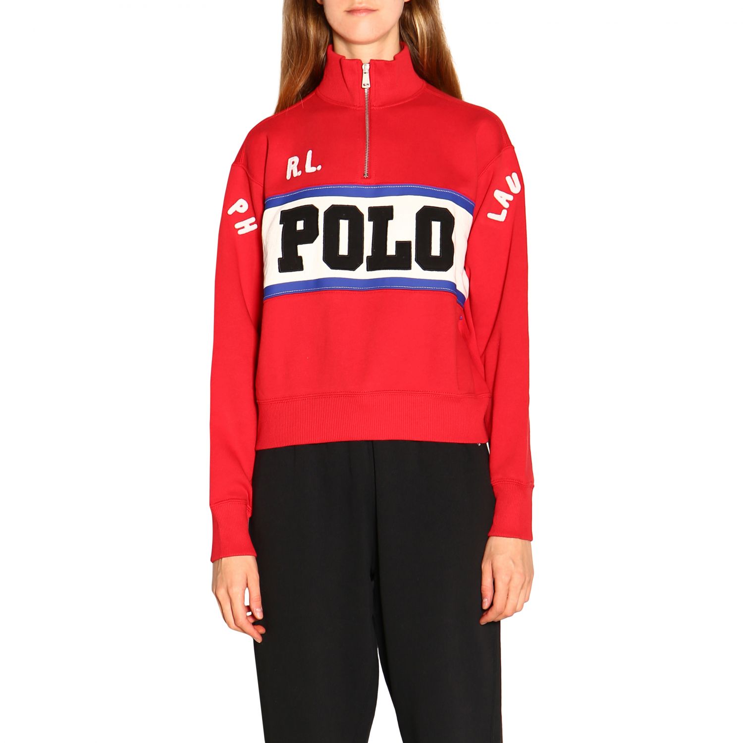 red polo hoodie women's
