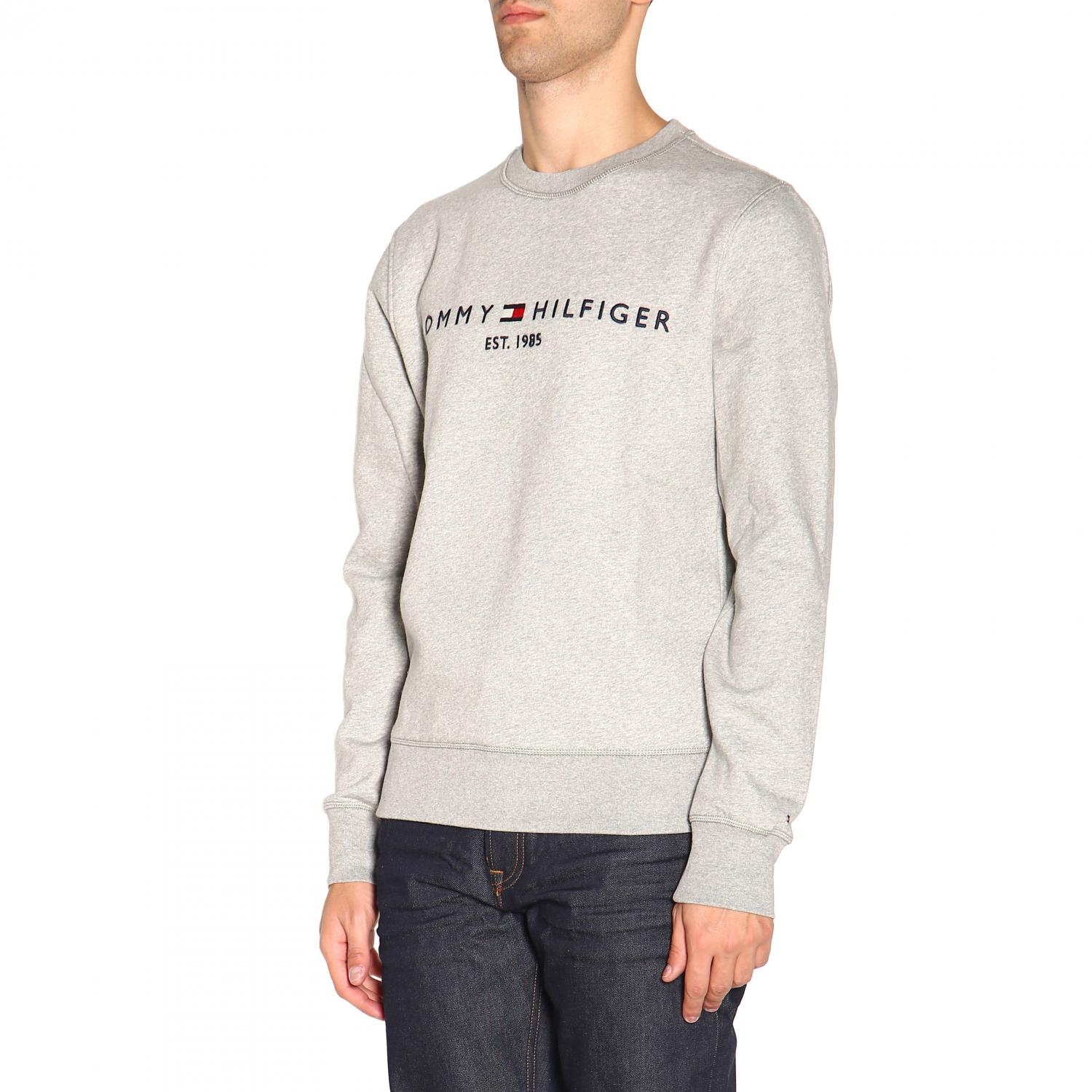 TOMMY HILFIGER: Felpa a girocollo con logo - Grigio | Felpa Tommy Hilfiger  MW0MW11596 GIGLIO.COM