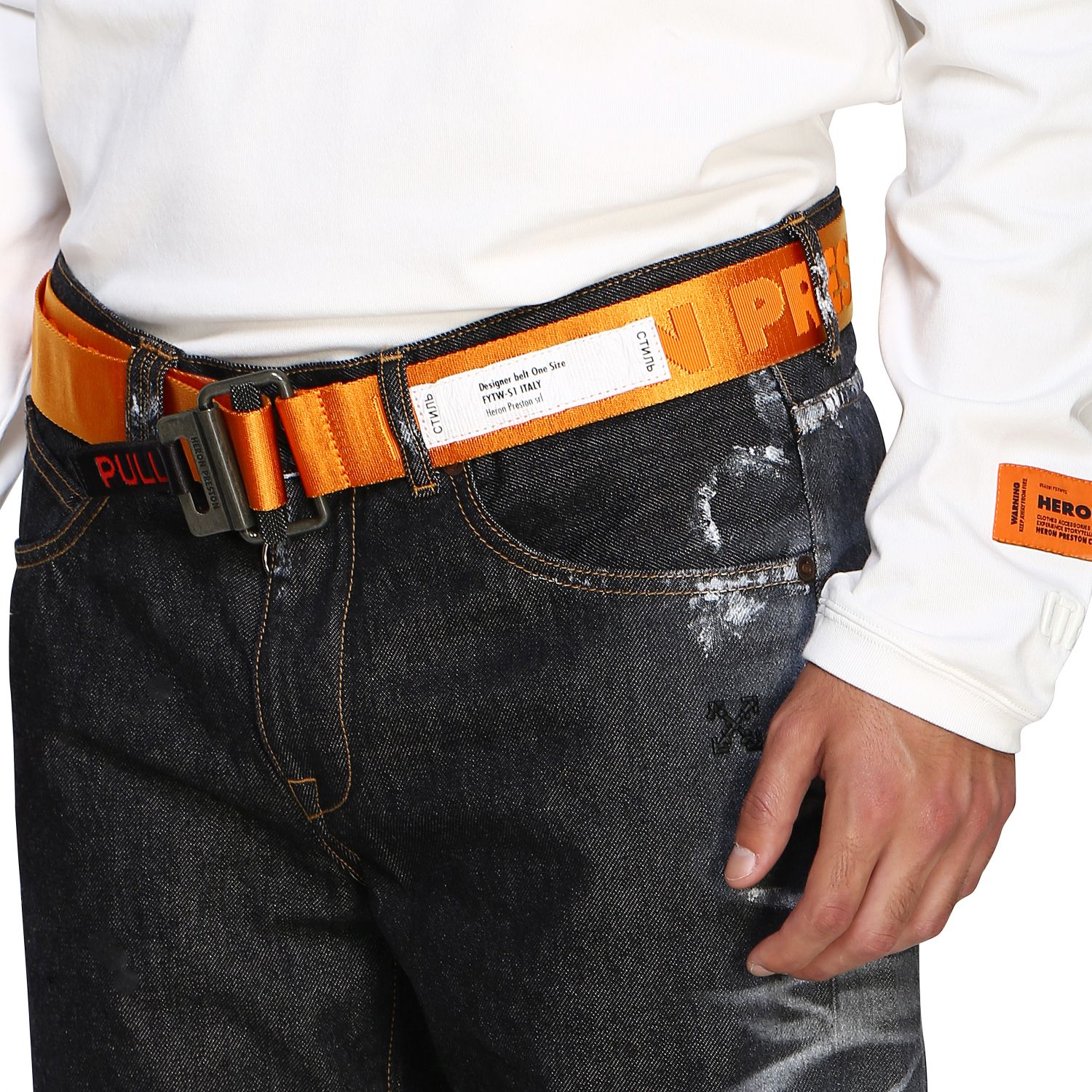 Heron Preston Gürtel mit Jacquard-Logo in Orange für Herren Sparen Sie 4% Herren Accessoires Gürtel 