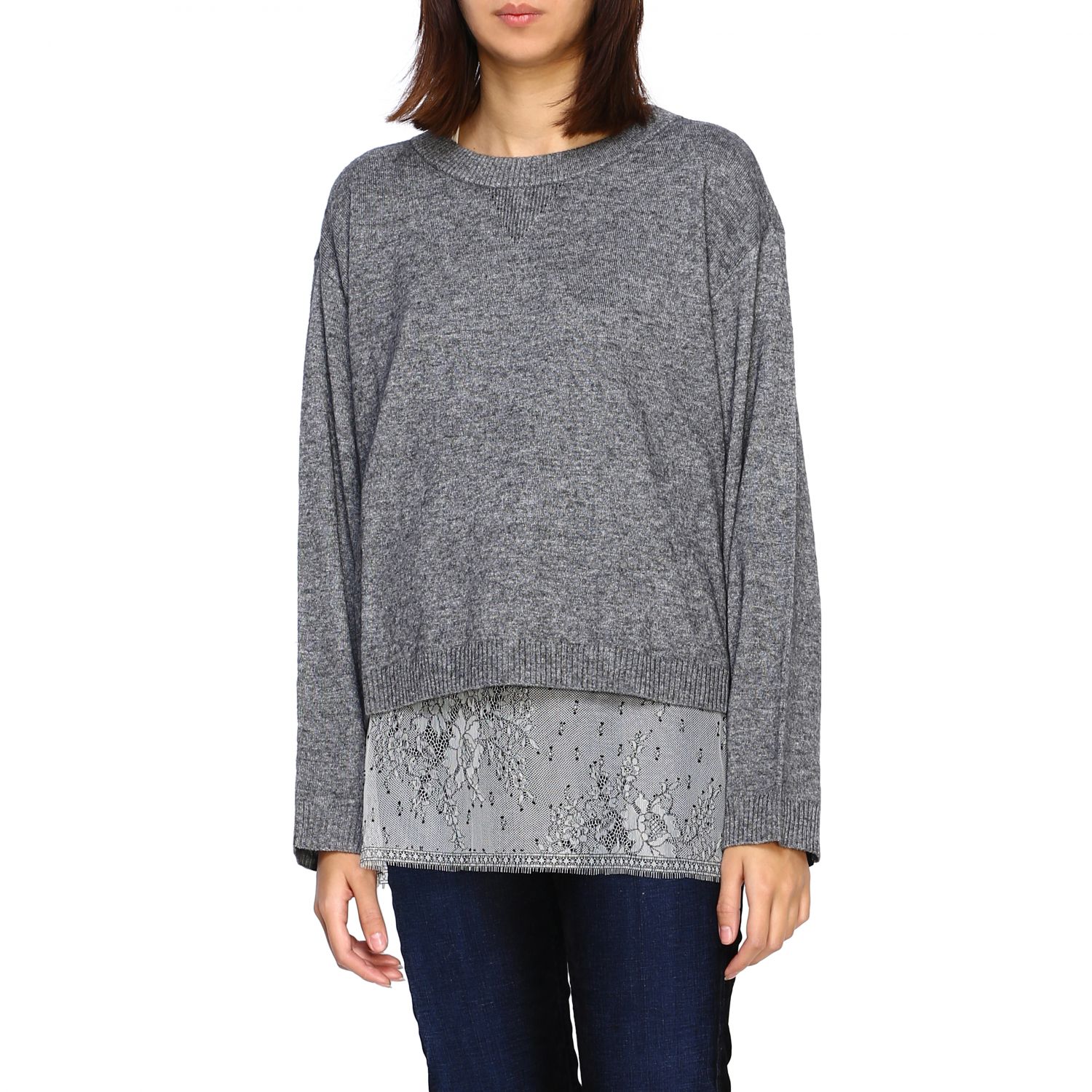 Twin Set Outlet: Jumper women | Jumper Twin Set Women Grey | Jumper ...