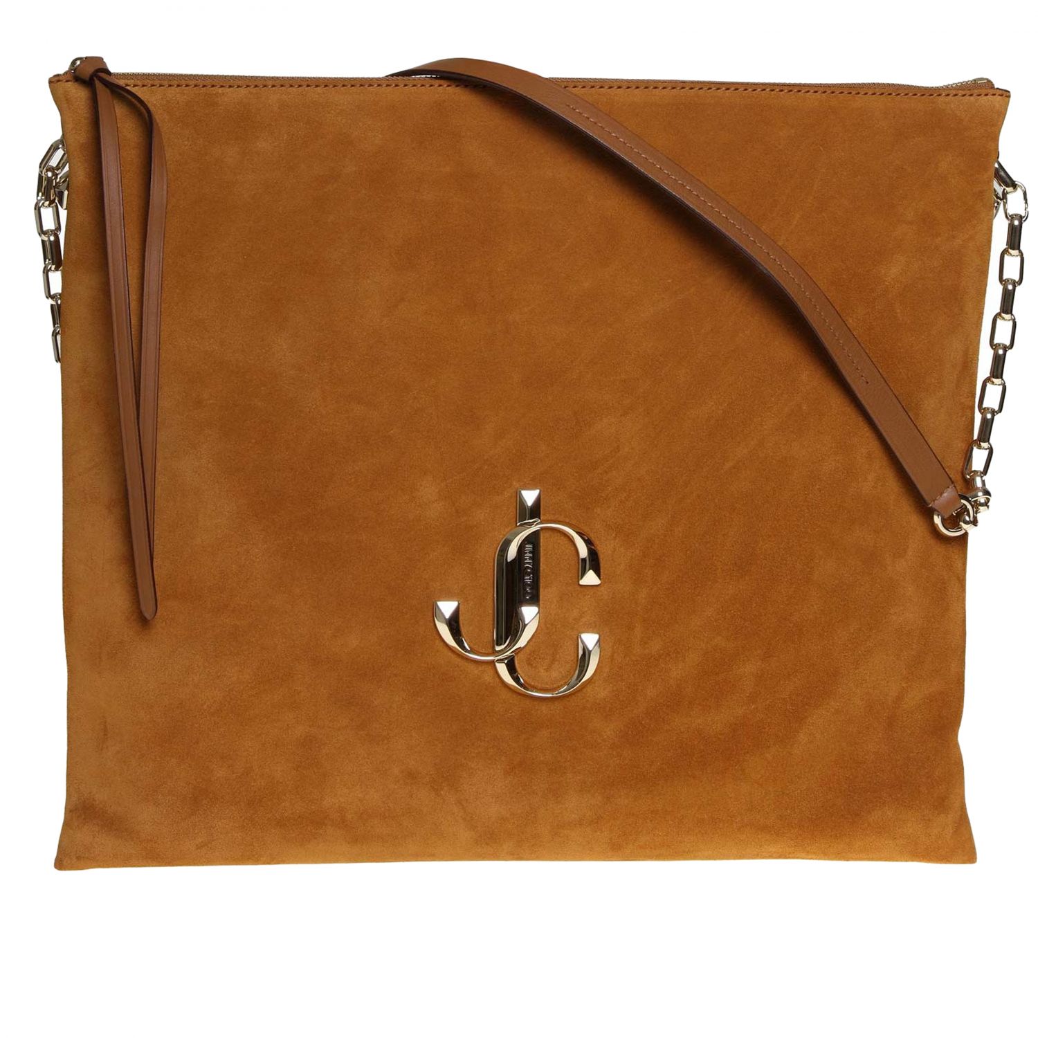 Jimmy Choo Outlet Varenne l sue shoulder bag in suede with JC monogram