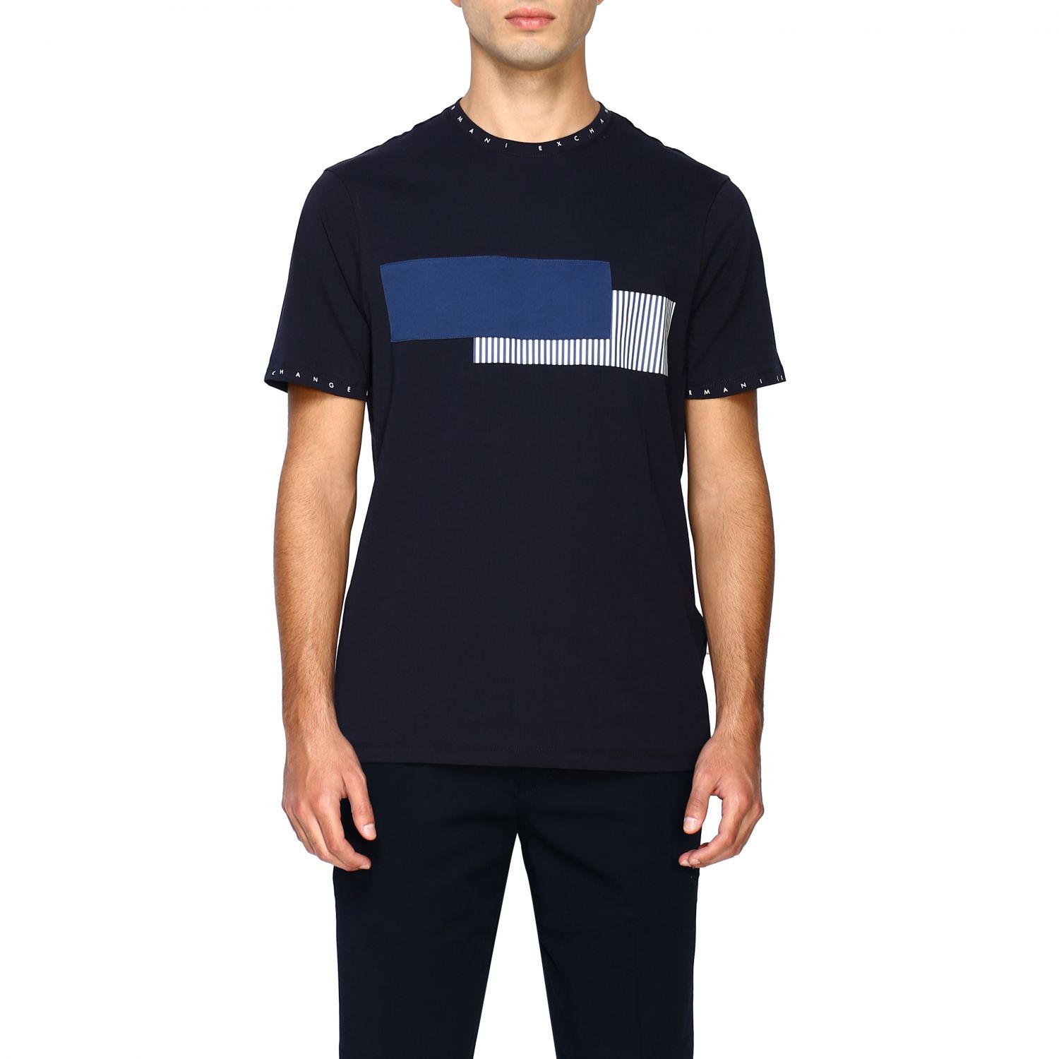 armani exchange navy blue shirt