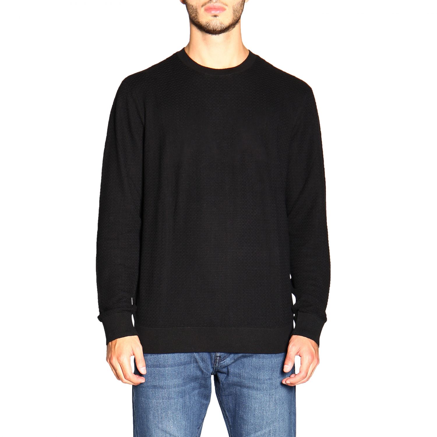 Emporio Armani Outlet: sweater for man - Black | Emporio Armani sweater ...