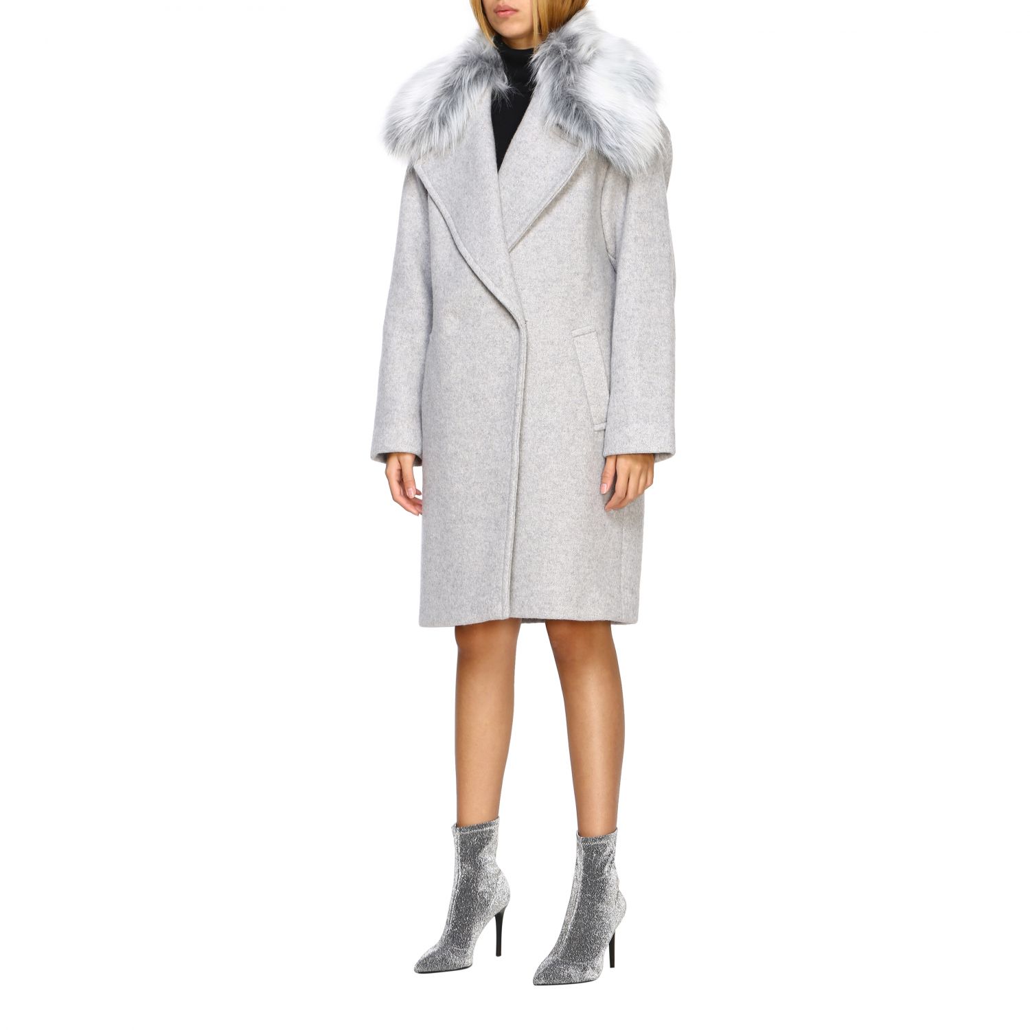 michael kors women's grey coat