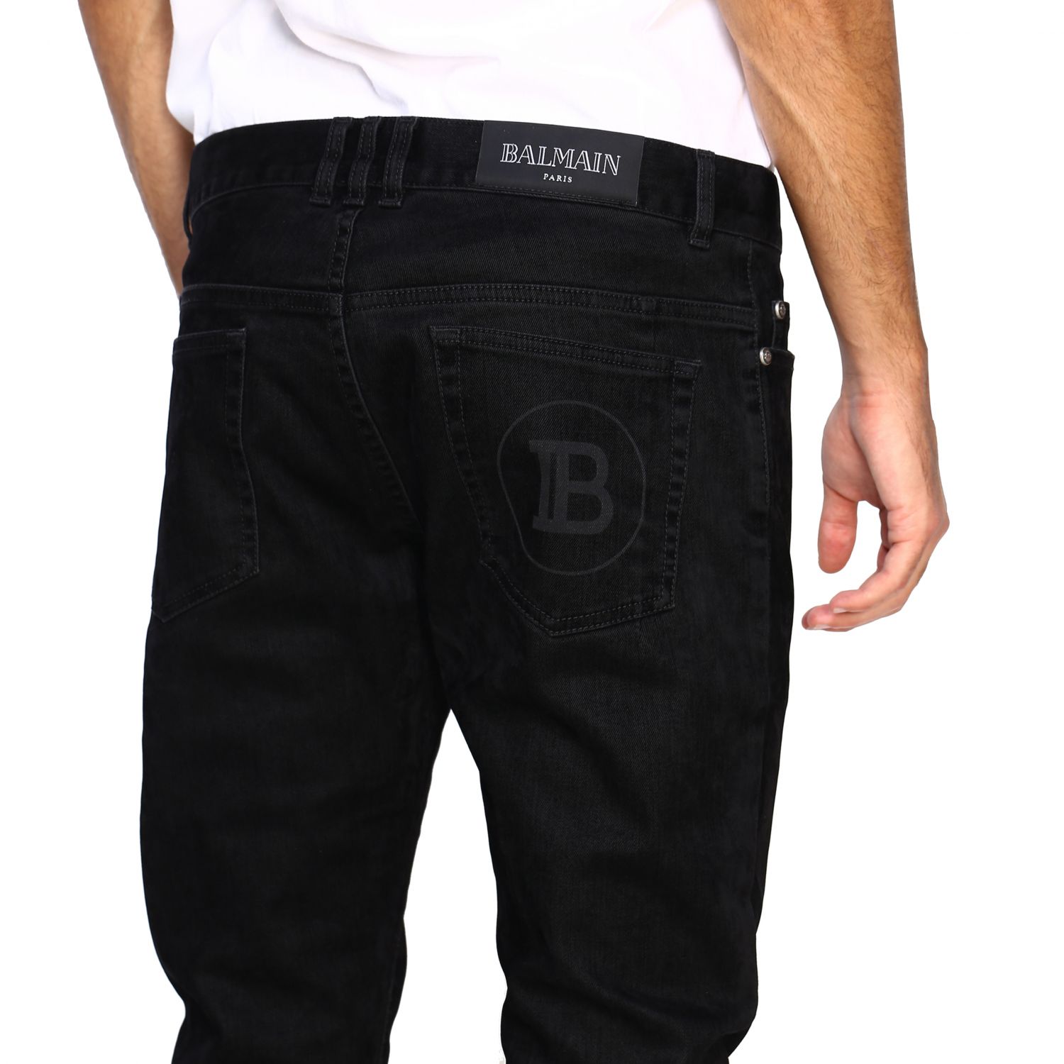 black balmain jeans