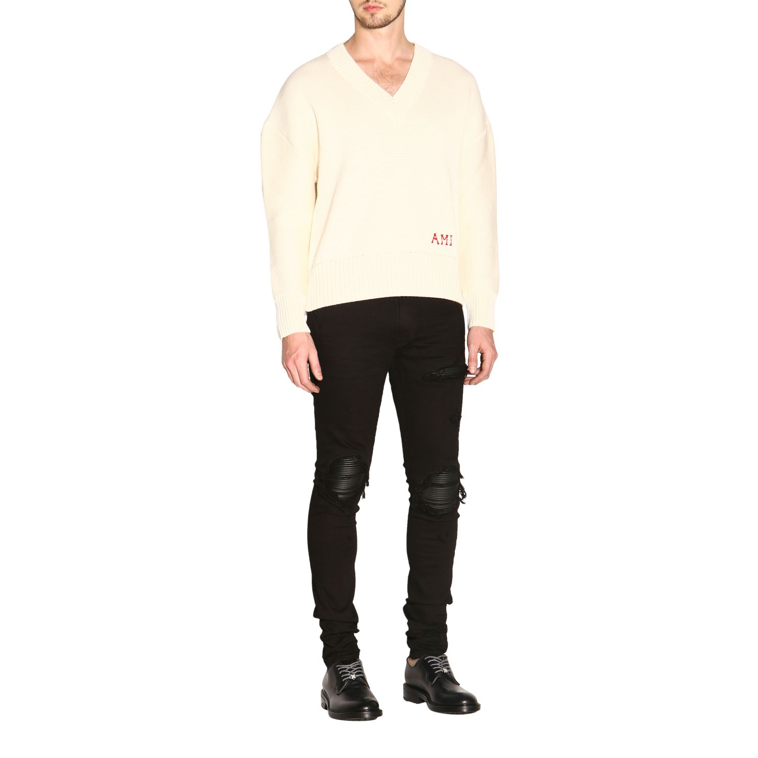 Ami Paris Outlet: sweater for man - White | Ami Paris sweater ...