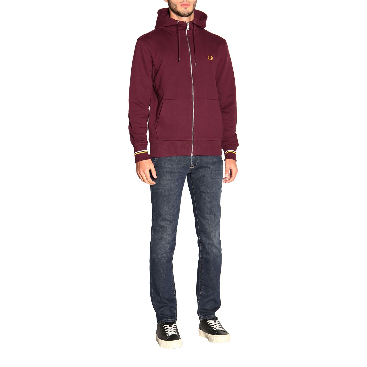Fred Perry Outlet: Sudadera hombre - Granate | Sudadera Fred Perry J7536  GIGLIO.COM