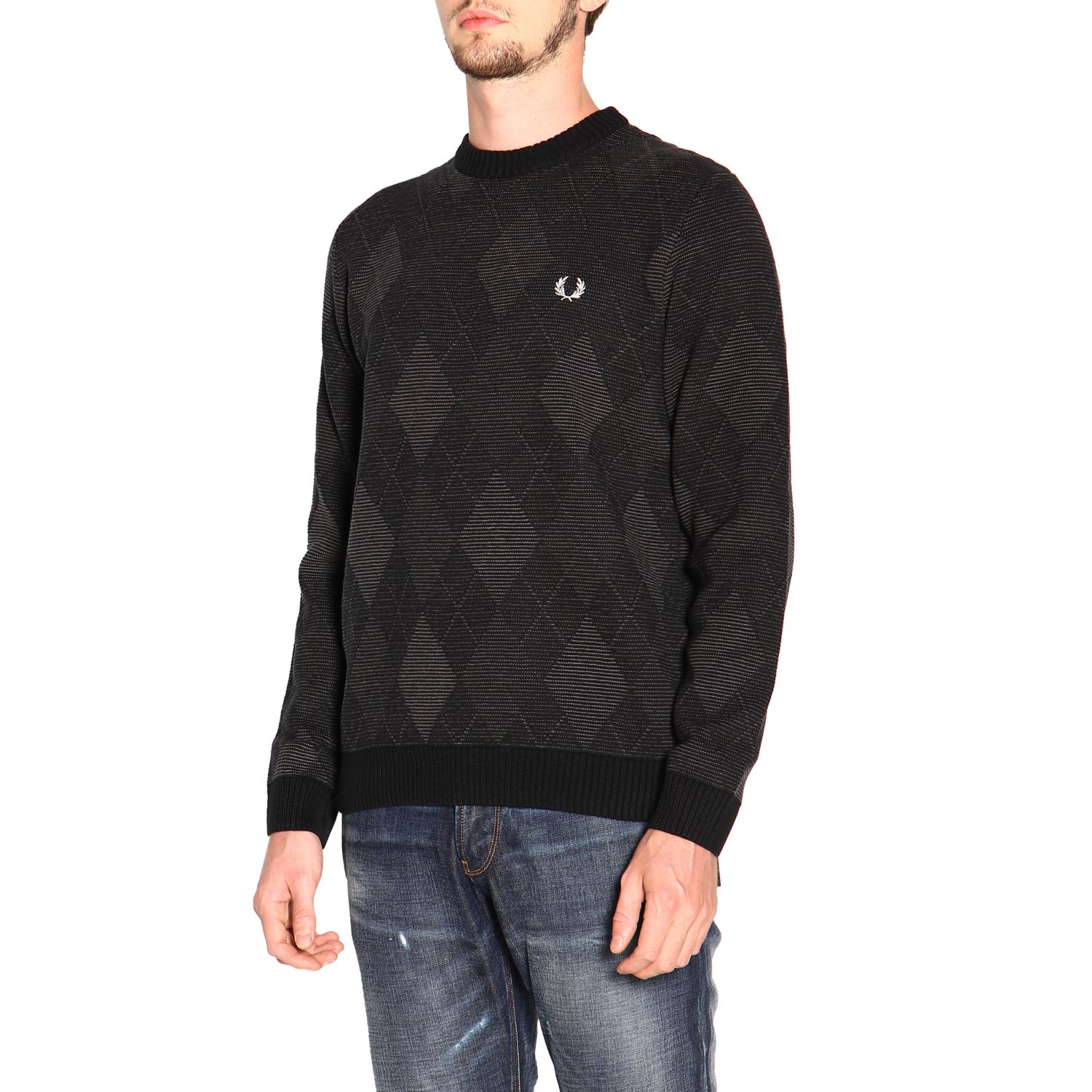 black fred perry jumper