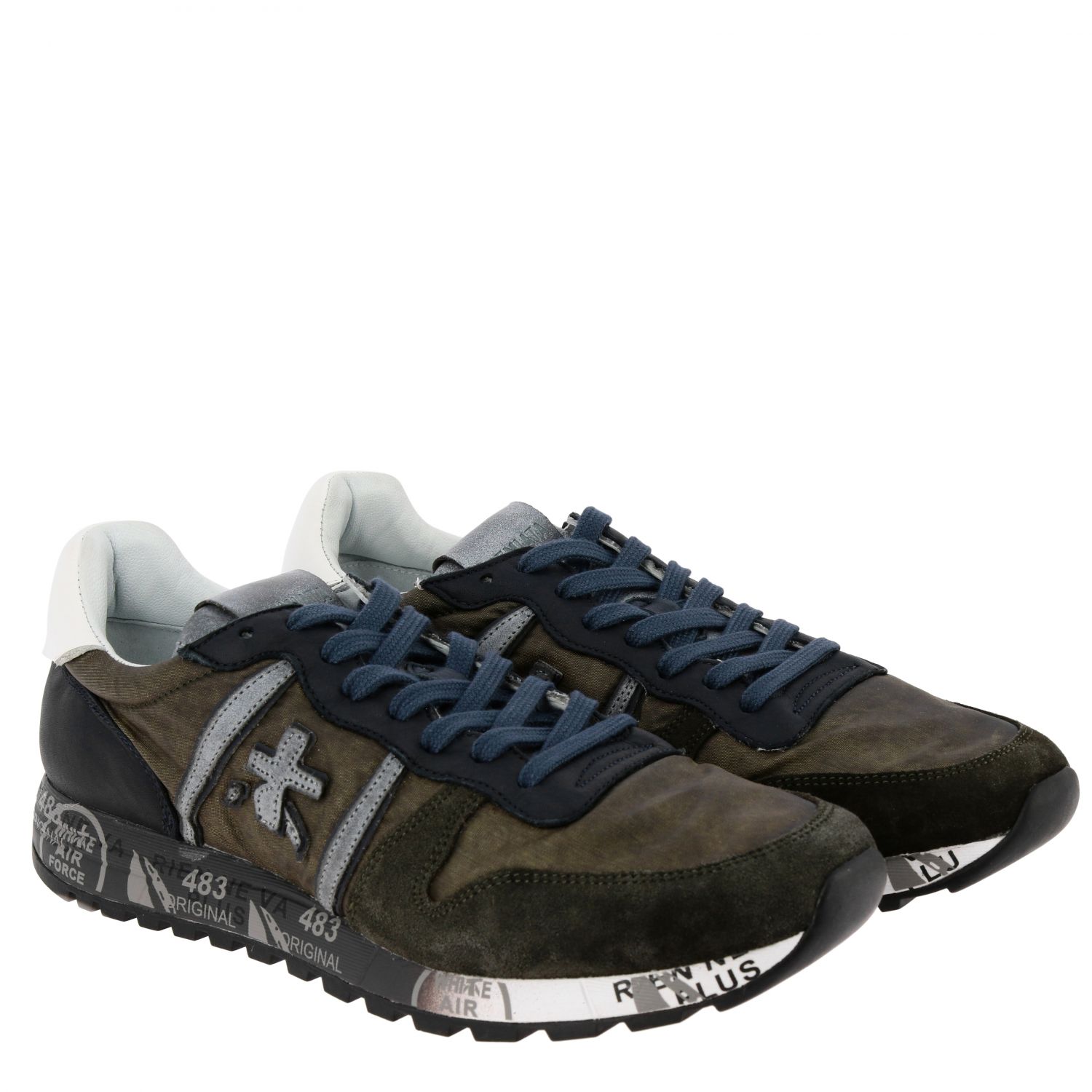 Outlet de Premiata Zapatillas para hombre, Verde Zapatillas Premiata