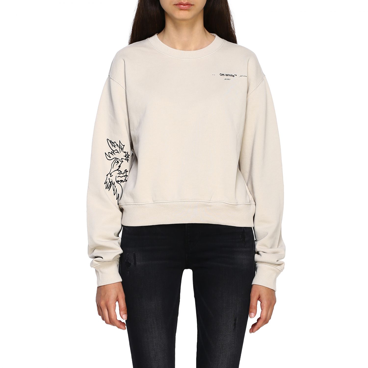 off white women's crew neck