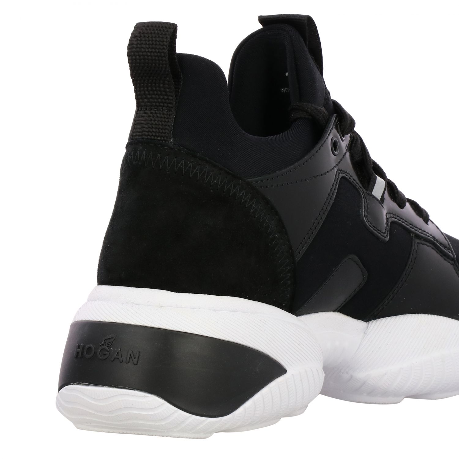 HOGAN: Sneakers stringata a caviglia alta in rete e pelle - Nero | Sneakers  Hogan GYW4870CH20 MSZ GIGLIO.COM