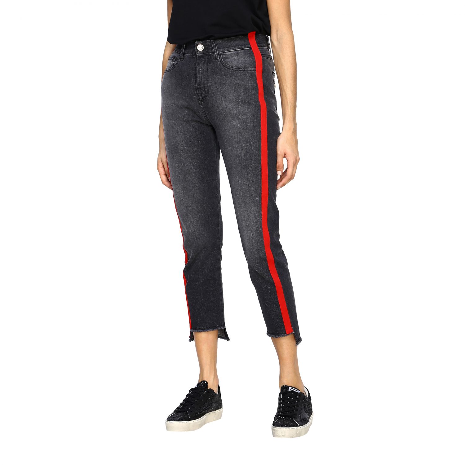 Twinset Outlet: Jeans donna - Nero | Jeans Twinset MP2300 online su ...