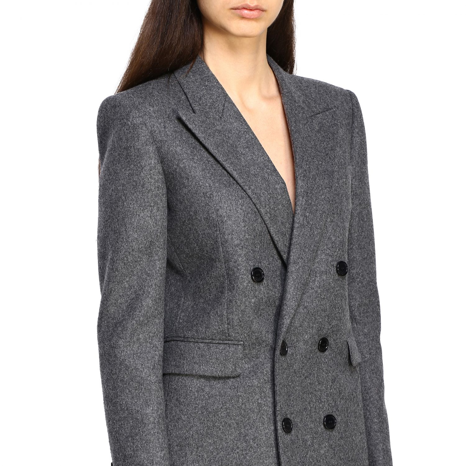 saint laurent grey coat