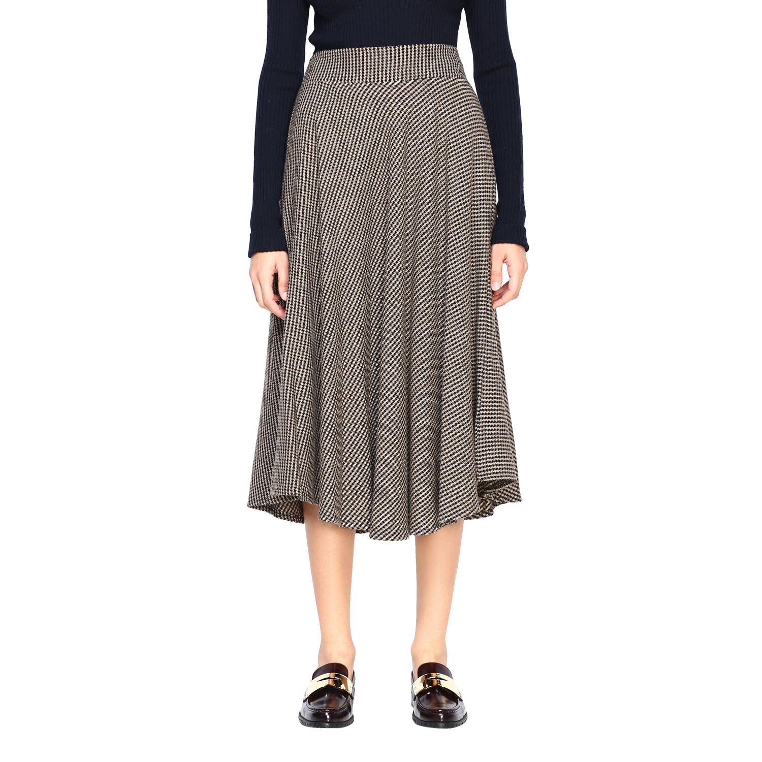 Alpha Studio Outlet: Skirt women - Camel | Skirt Alpha Studio AD 2600/M ...