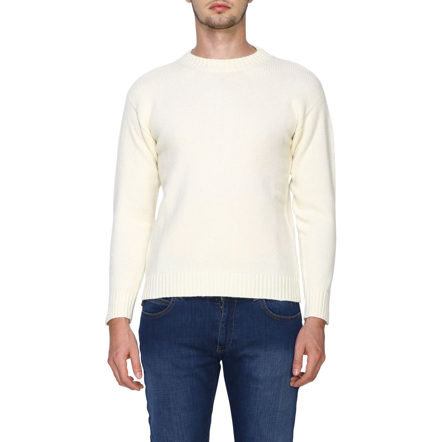 Laneus Outlet: Sweater men - Yellow Cream | Sweater Laneus MGU570 ...