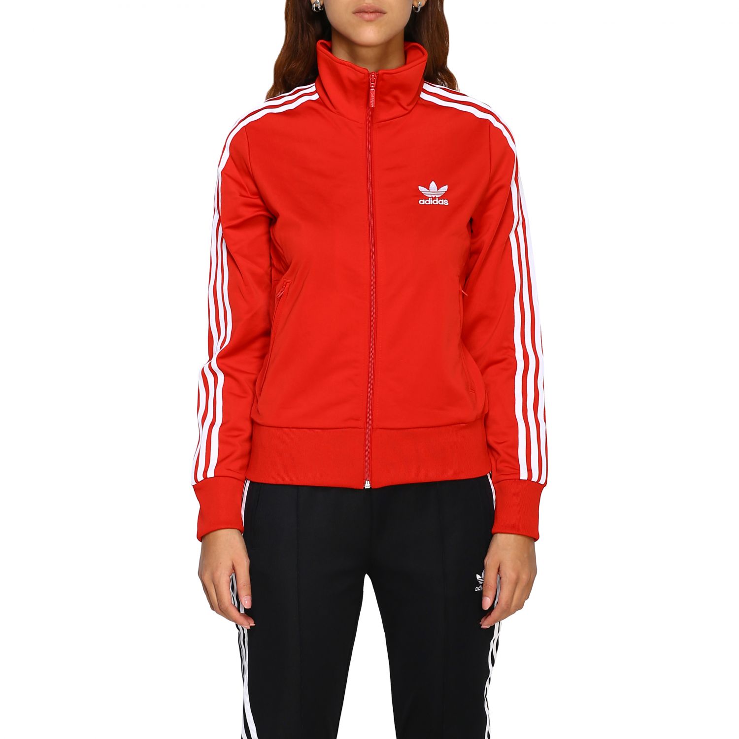 red adidas zip up hoodie