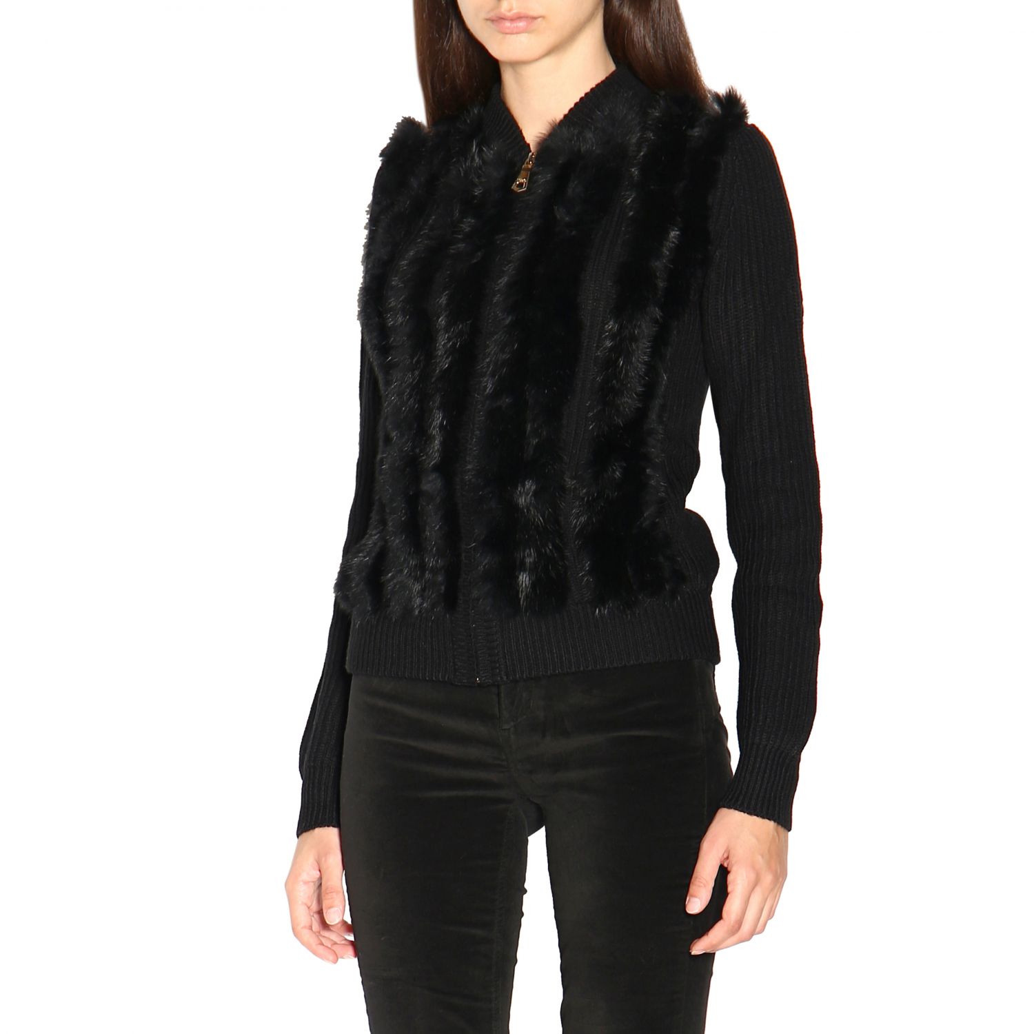 Liu Jo Outlet: Jacket women | Fur Coats Liu Jo Women Black | Fur Coats ...