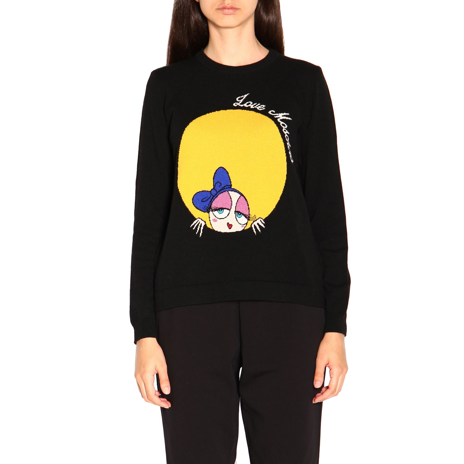 Love Moschino Outlet jumper for women Black Love Moschino jumper
