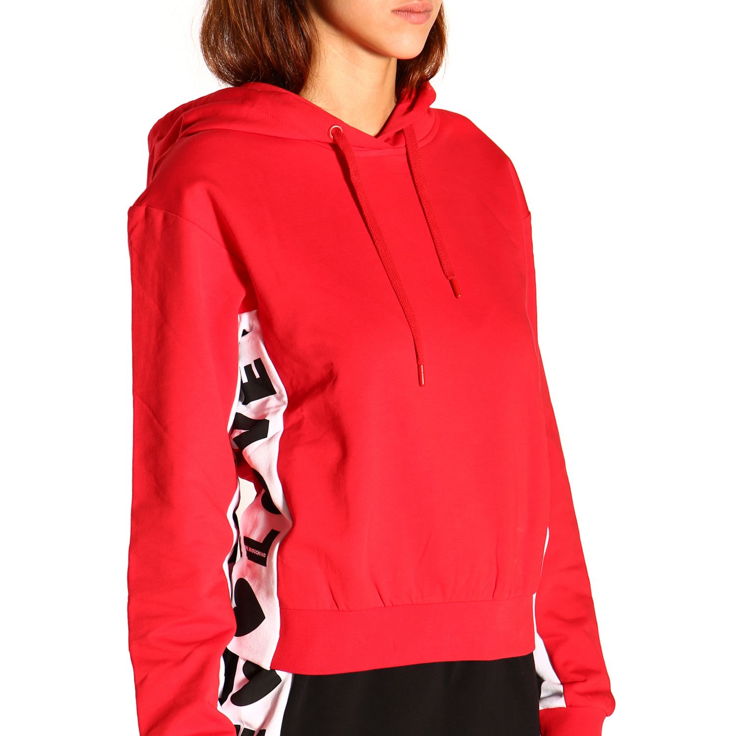 red moschino hoodie