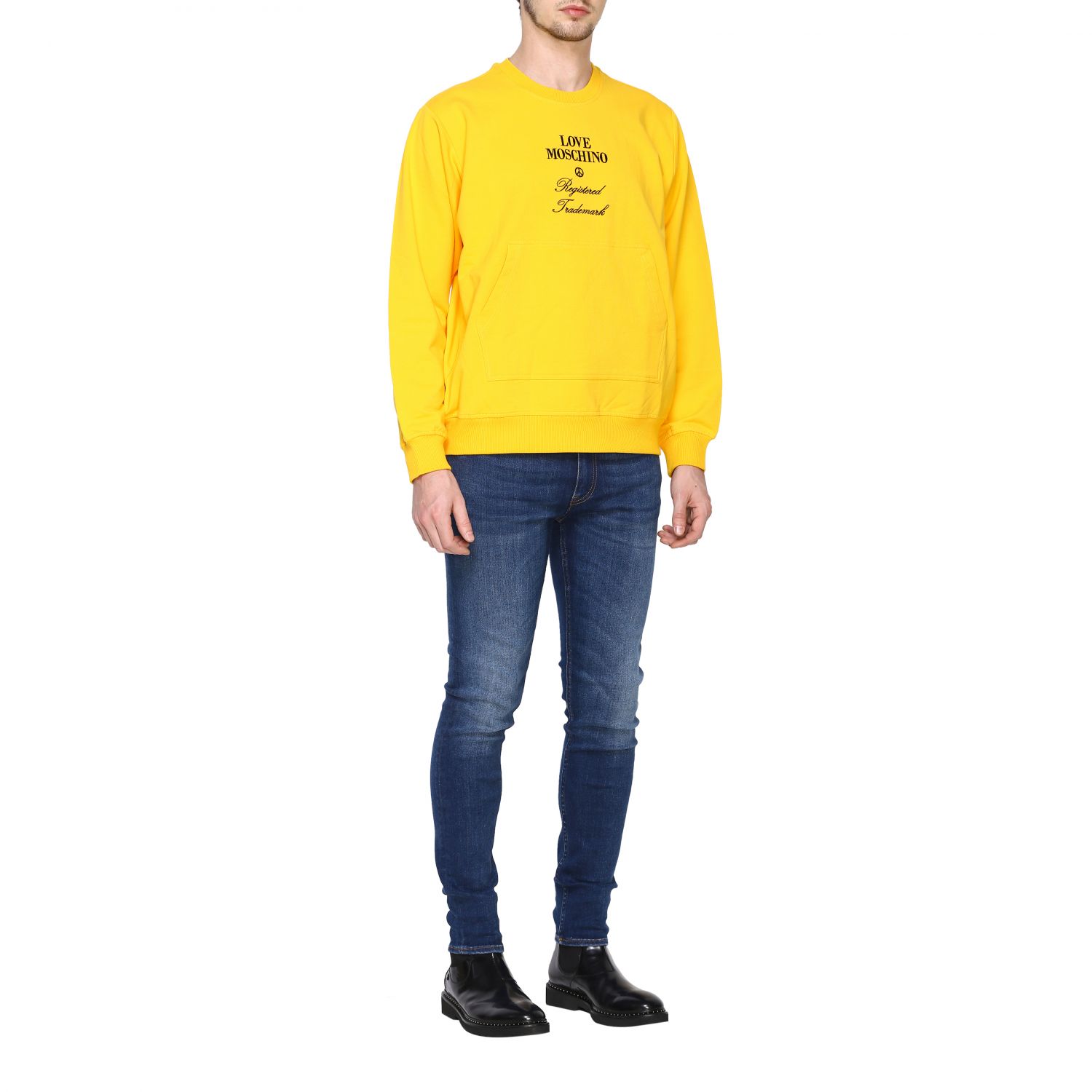 yellow moschino hoodie