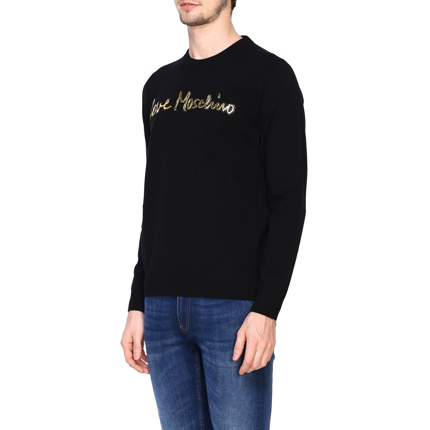 Love Moschino Outlet: jumper for men - Black | Love Moschino jumper ...