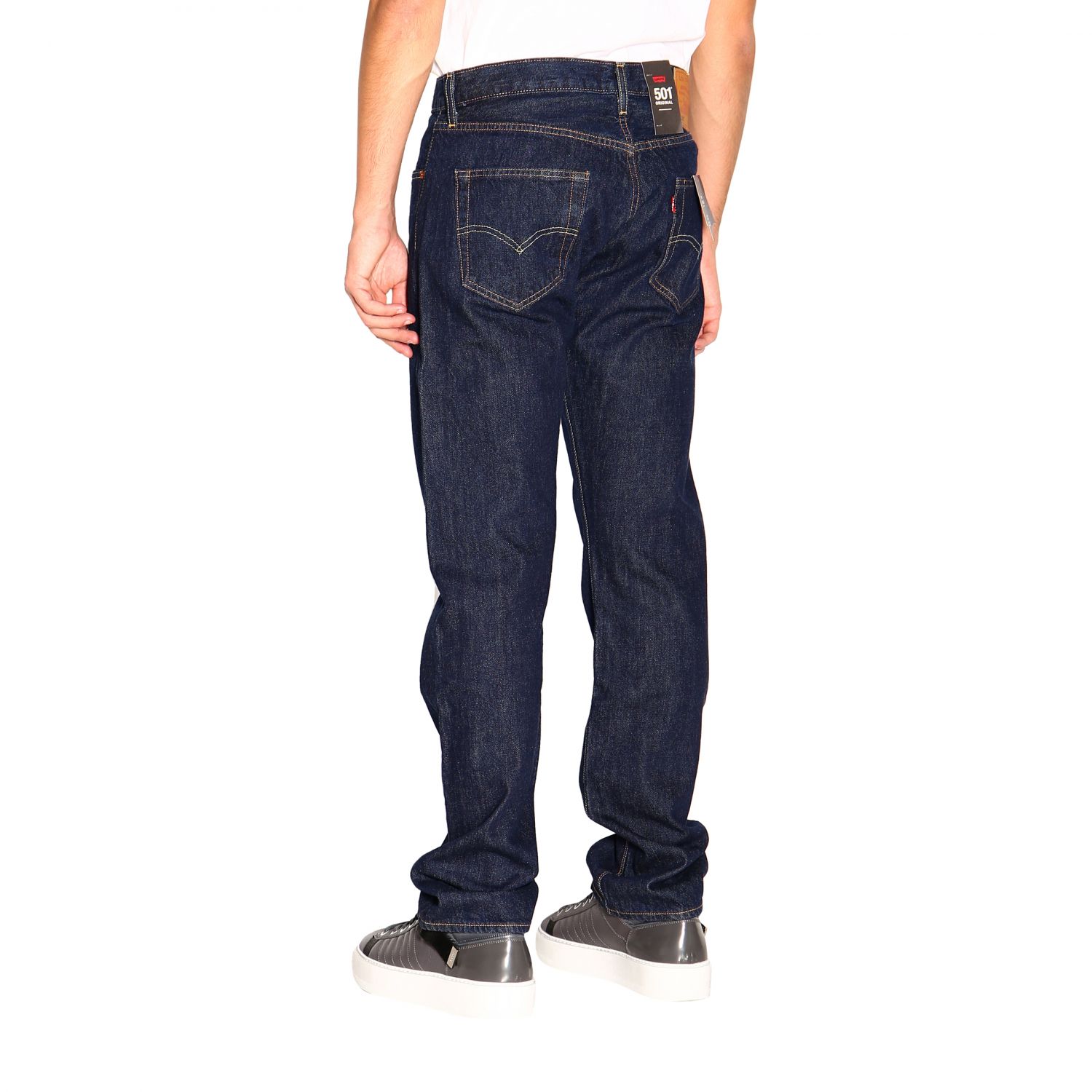 jeans in used stretch denim - Blue 