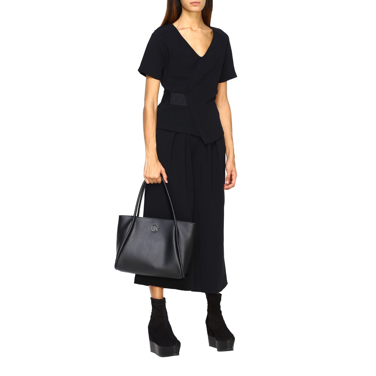 Armani Exchange Outlet Tote bags women Emporio Armani Black Tote