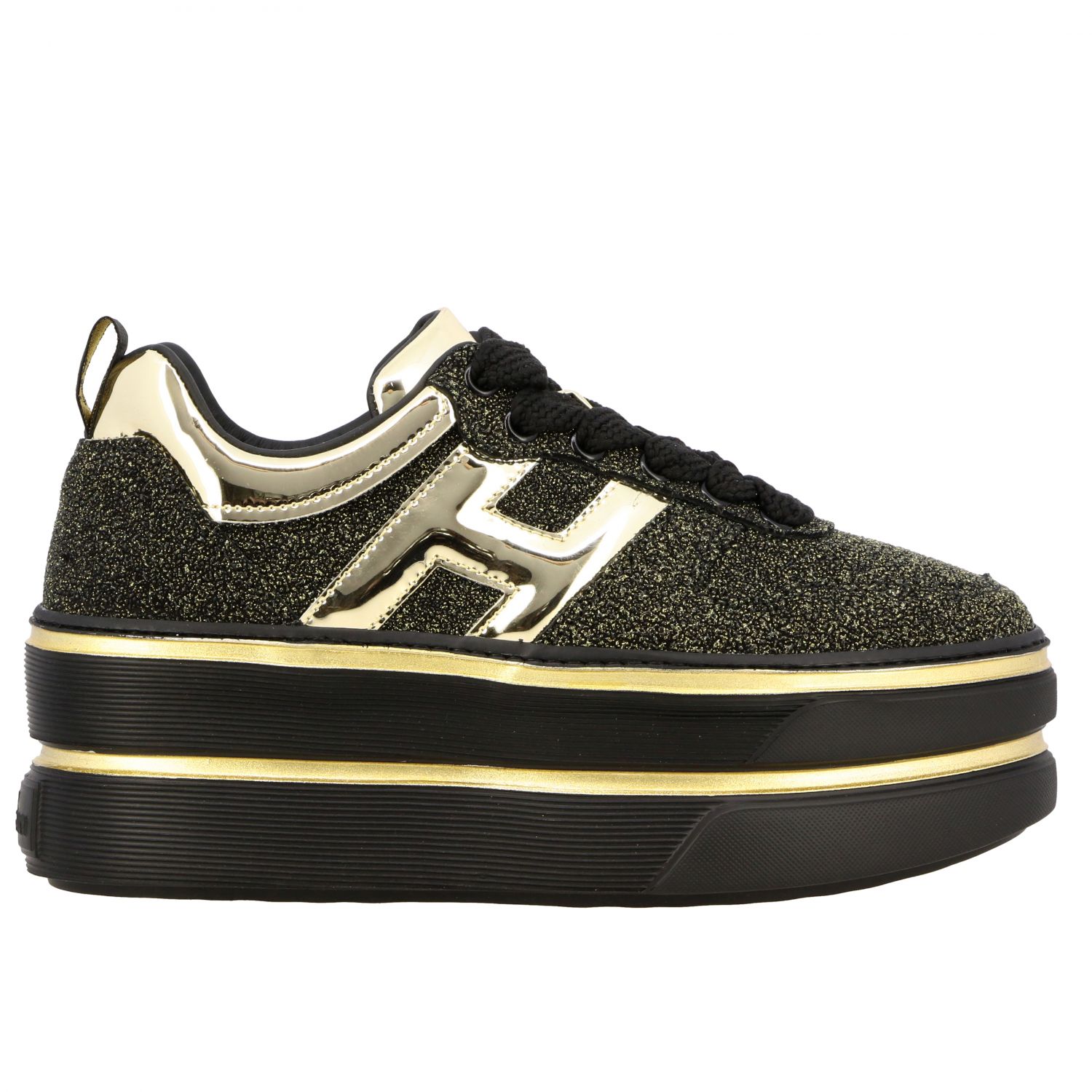Hogan Outlet: Stringate donna - Oro | Sneakers Hogan HXW4490BS01 LK1  GIGLIO.COM