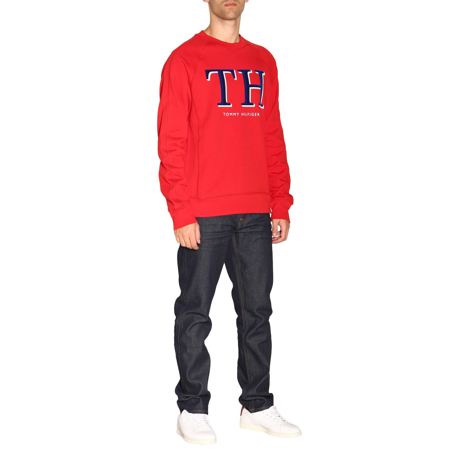 tommy hilfiger red sweatshirt mens