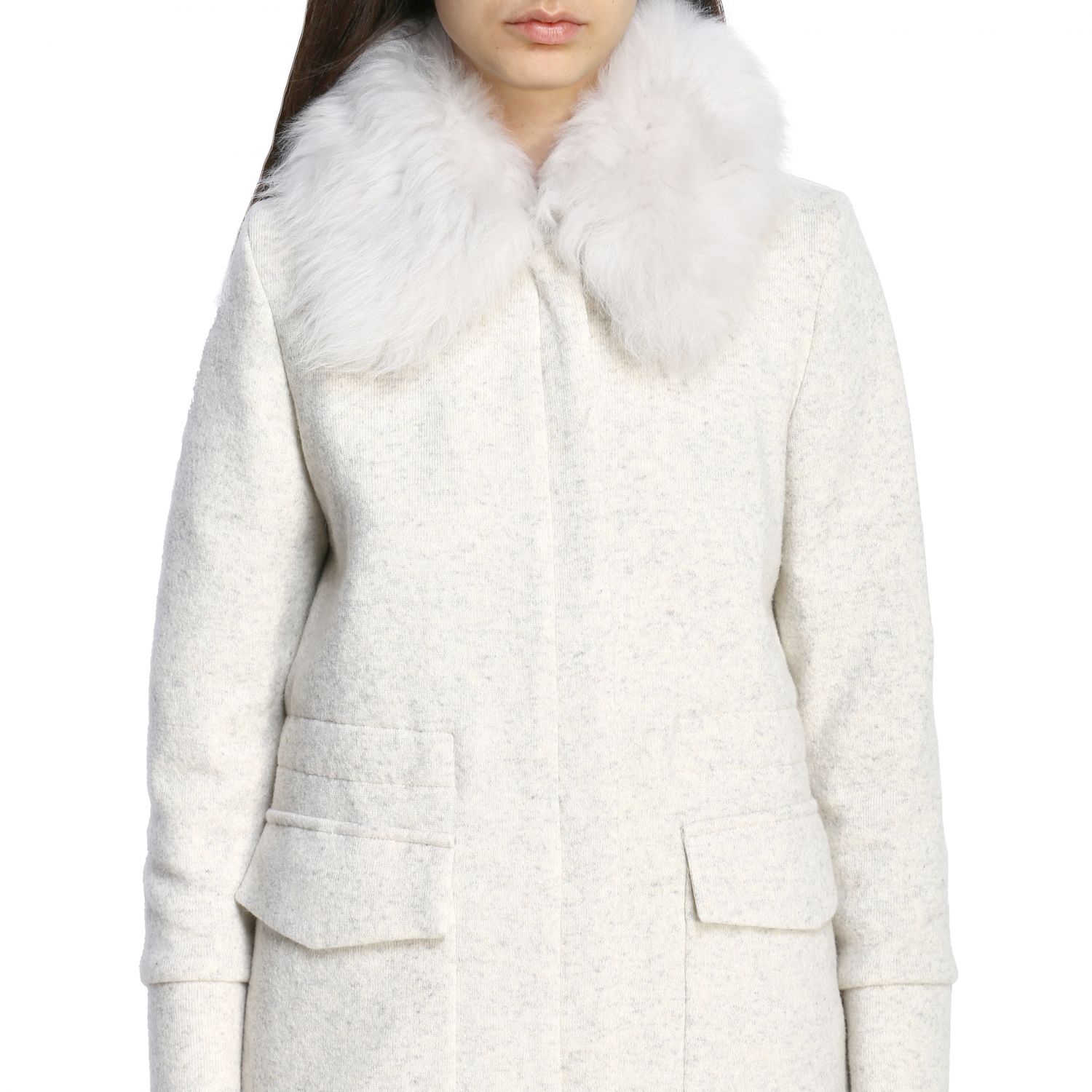 Woolrich Outlet Damen mantel Cream Woolrich Mantel WWTSC0051