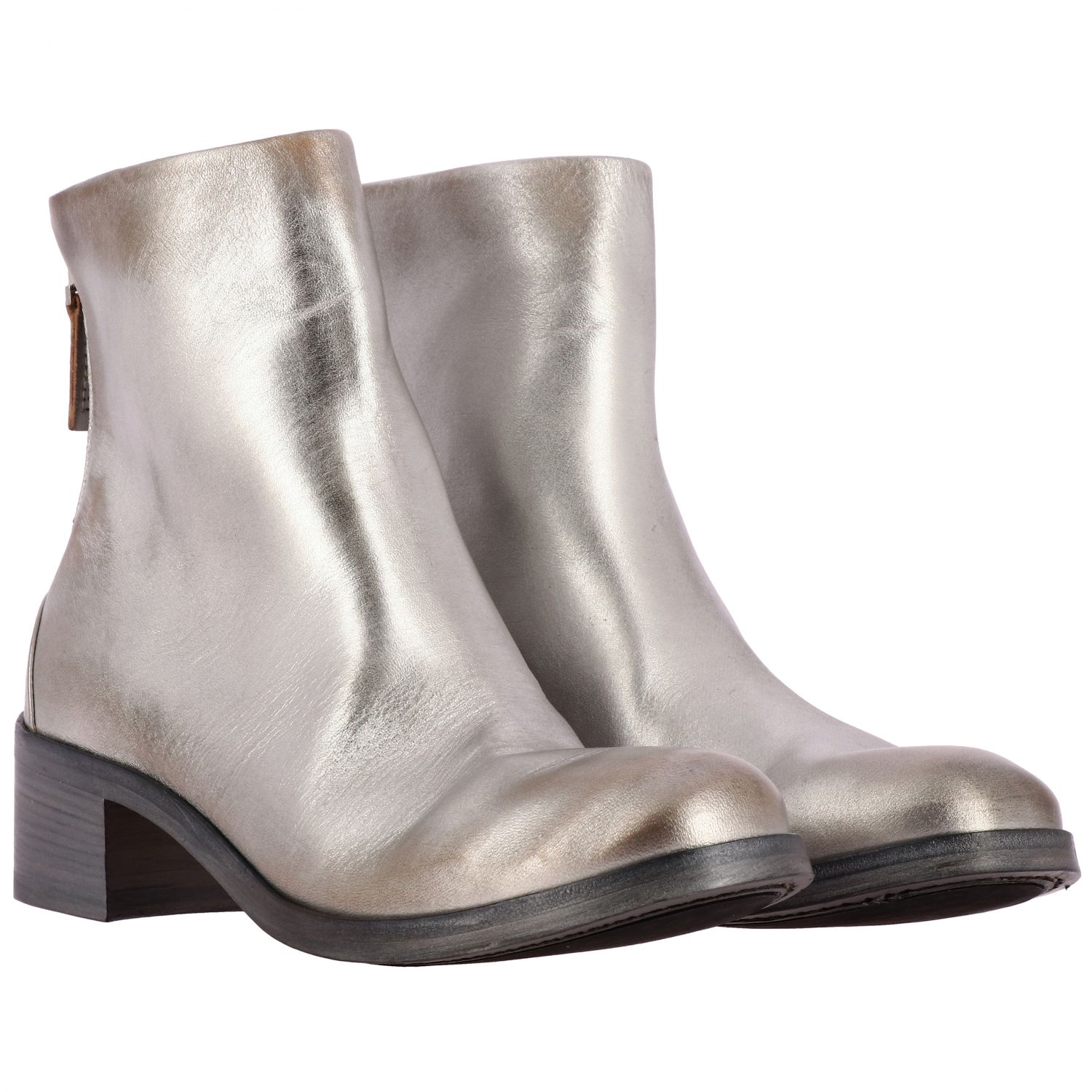 Marsell Outlet: Listo ankle boots in laminated leather with macro zip ...