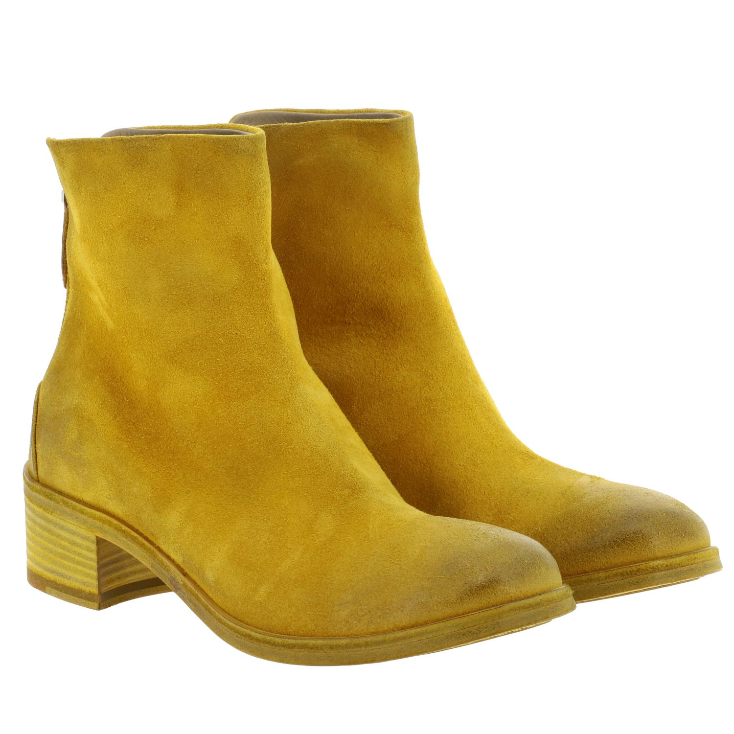 yellow flat boots