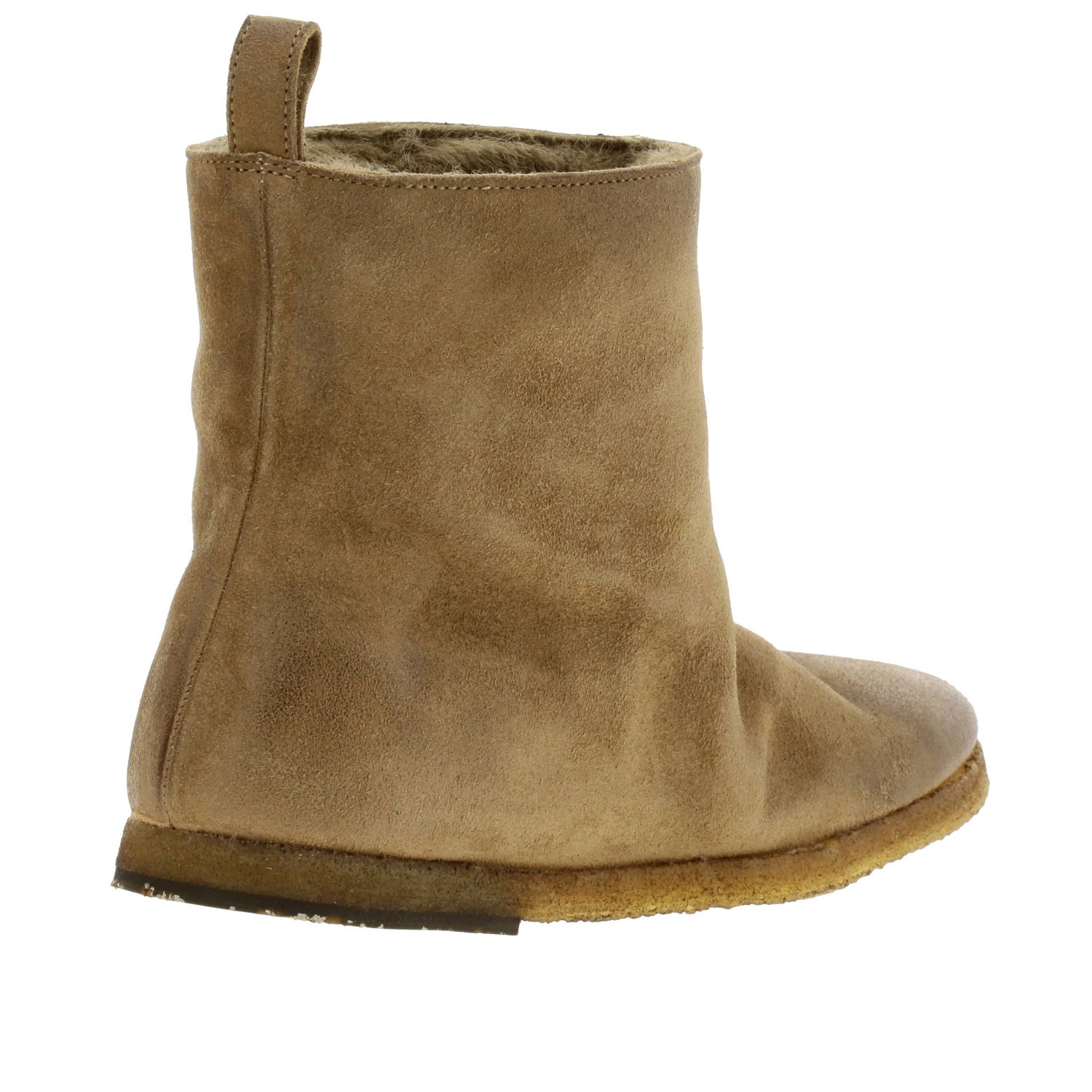 bottines plates en daim