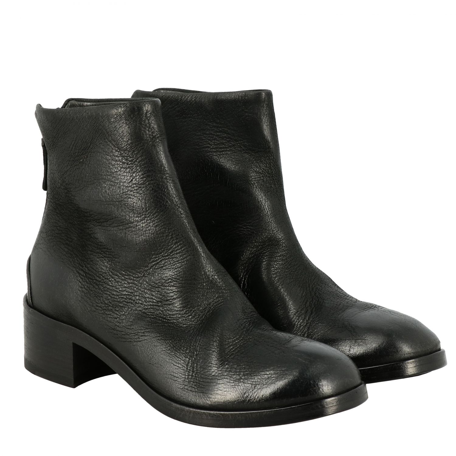 MarsÈll Marsell Listo Leather Ankle Boots With Macro Zip Flat Booties Marsèll Women Black 