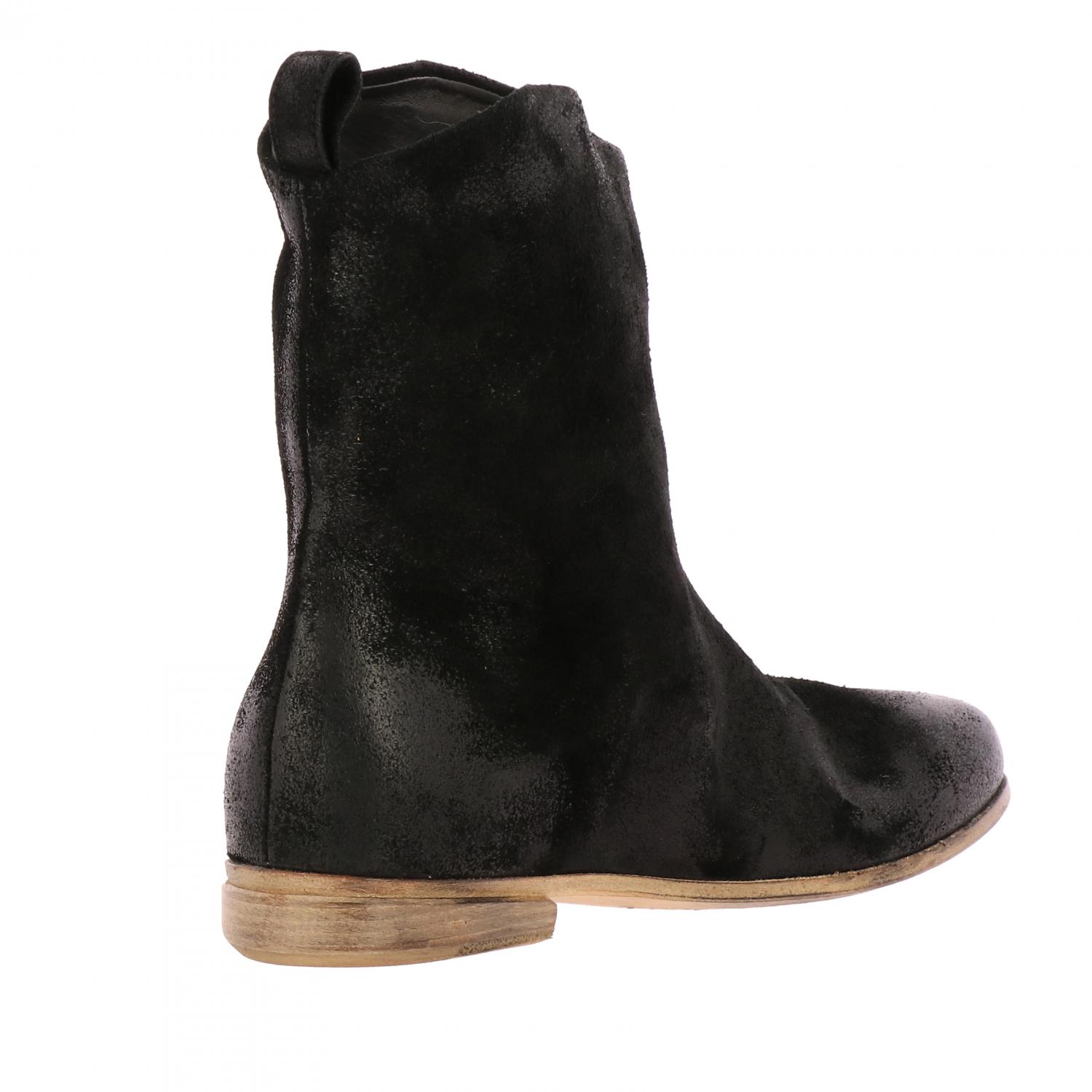 bottines plates en daim