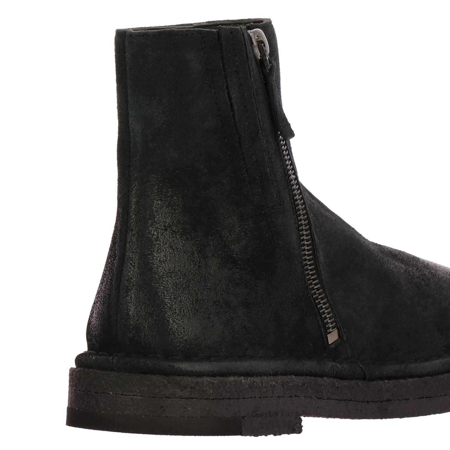 flat suede black booties