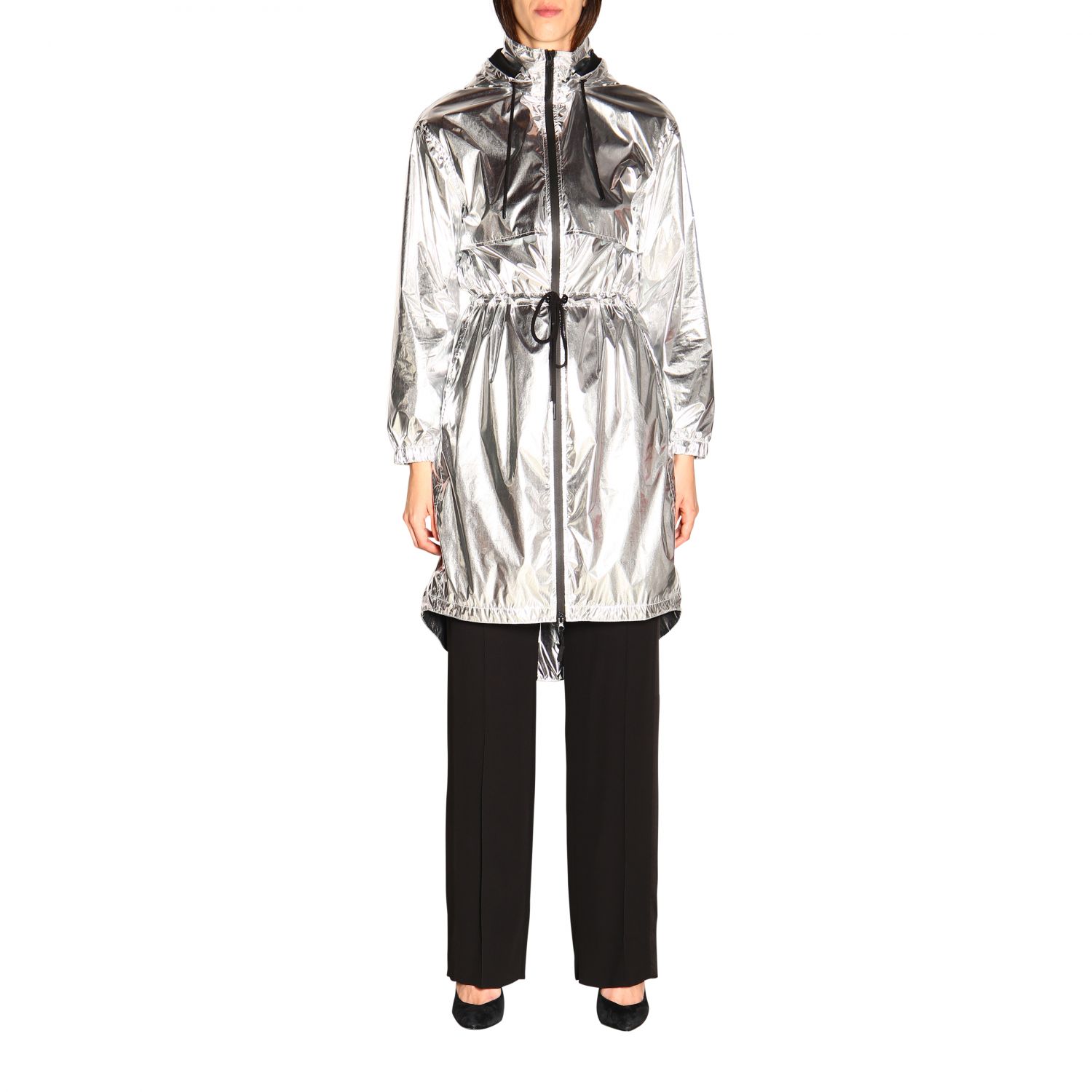 Paco Rabanne Outlet: Coat women - Silver | Jacket Paco Rabanne ...