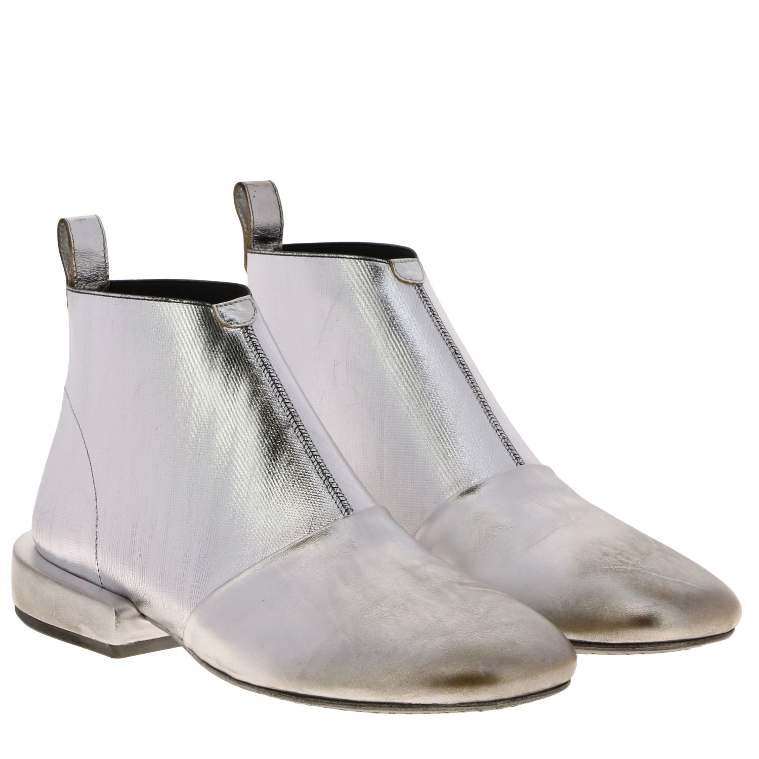 flat leather bootie