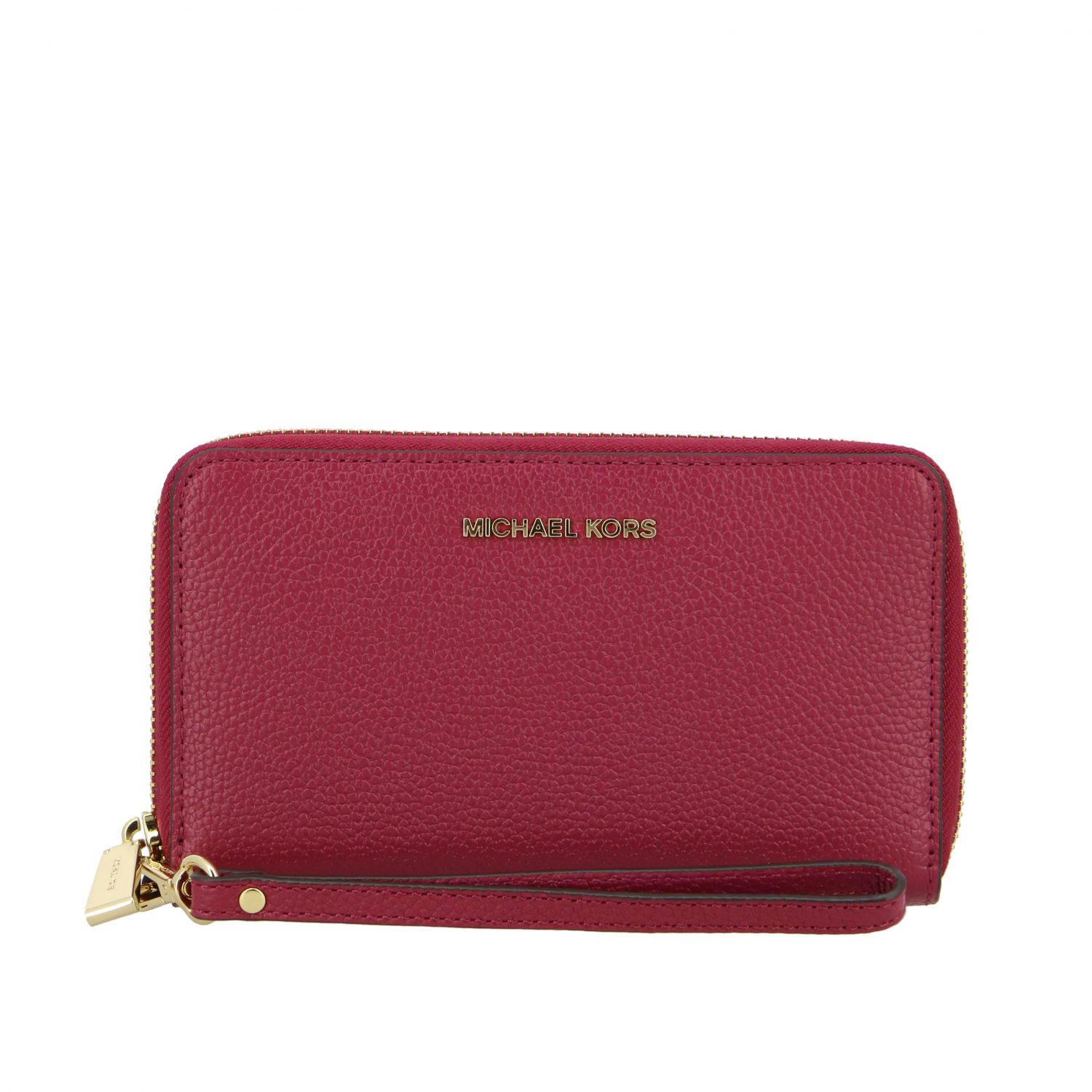 Michael Michael Kors Outlet: wallet in leather with metallic logo ...