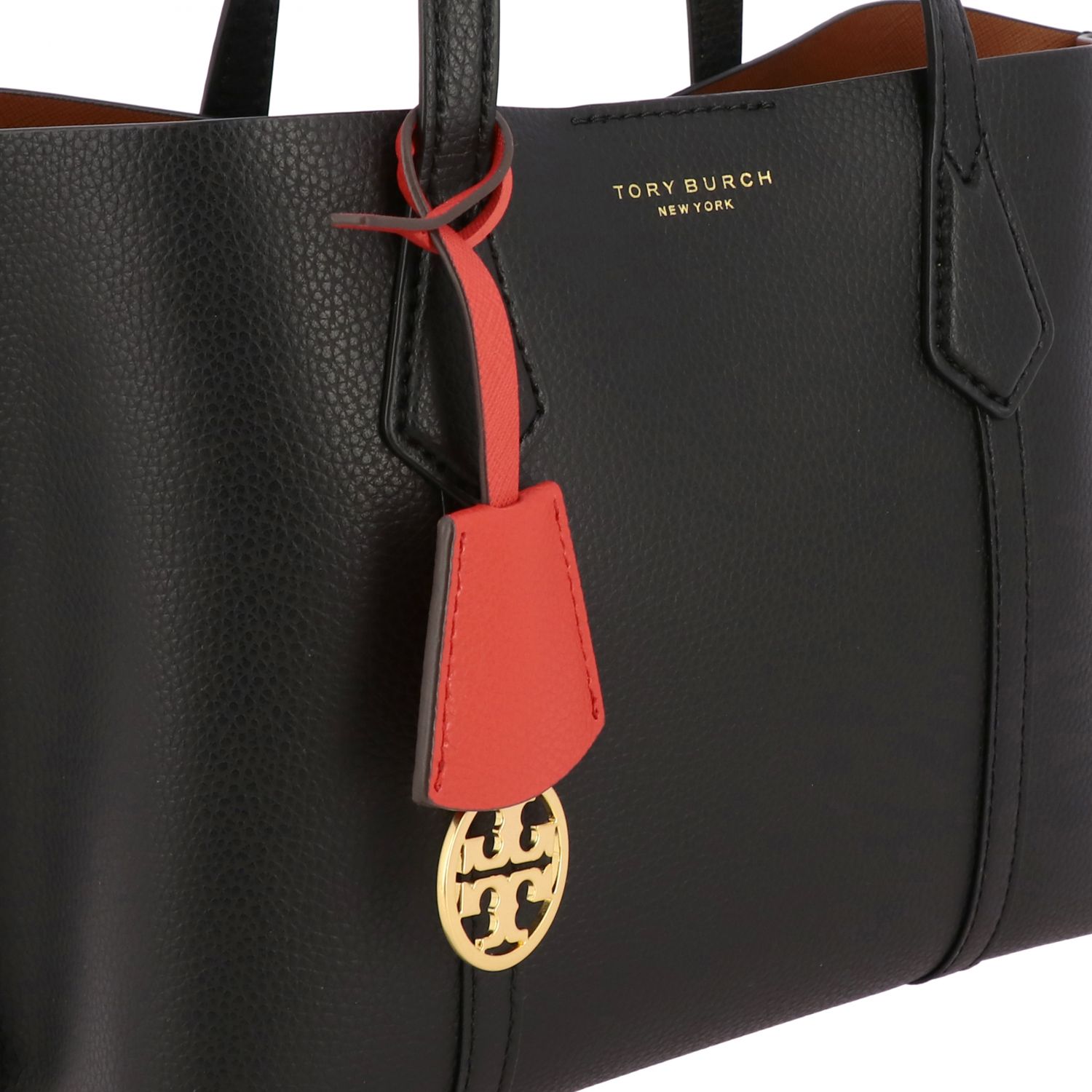 Tory Burch Outlet: tote bag in leather with logo | Tote Bags Tory Burch