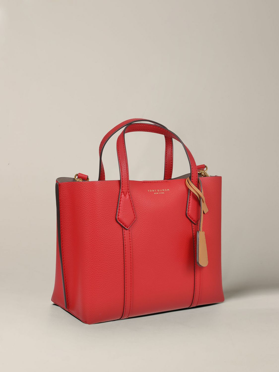 Tory Burch Outlet: tote bag in leather with logo - Red | Tory Burch tote  bags 56249 online on 